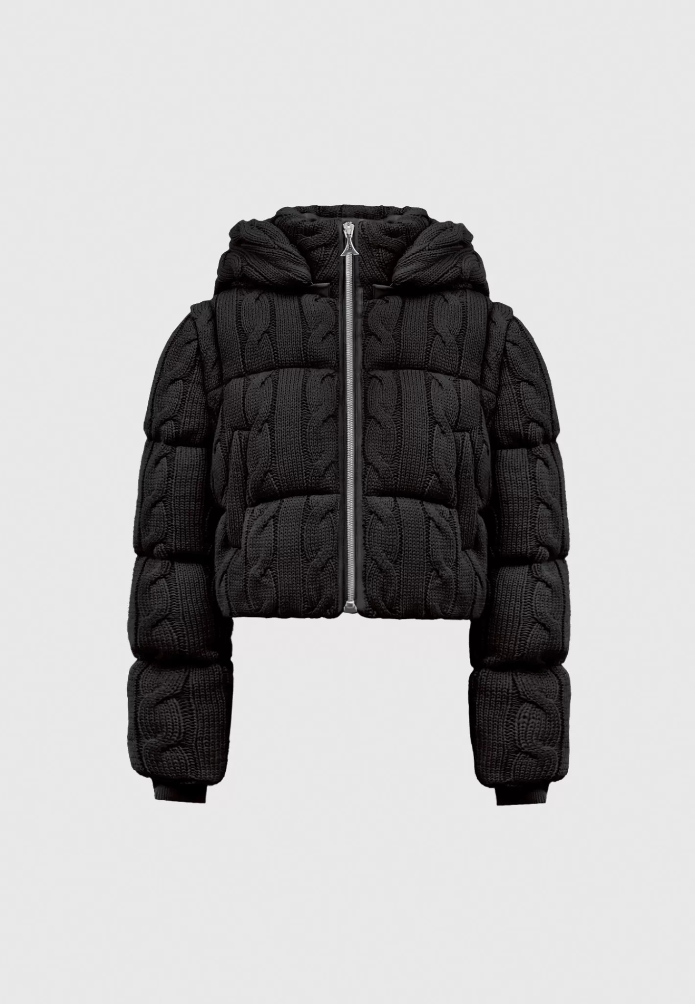 2-in-1 Cable Knit Puffer Jacket/Gilet - -Manière De Voir Sale