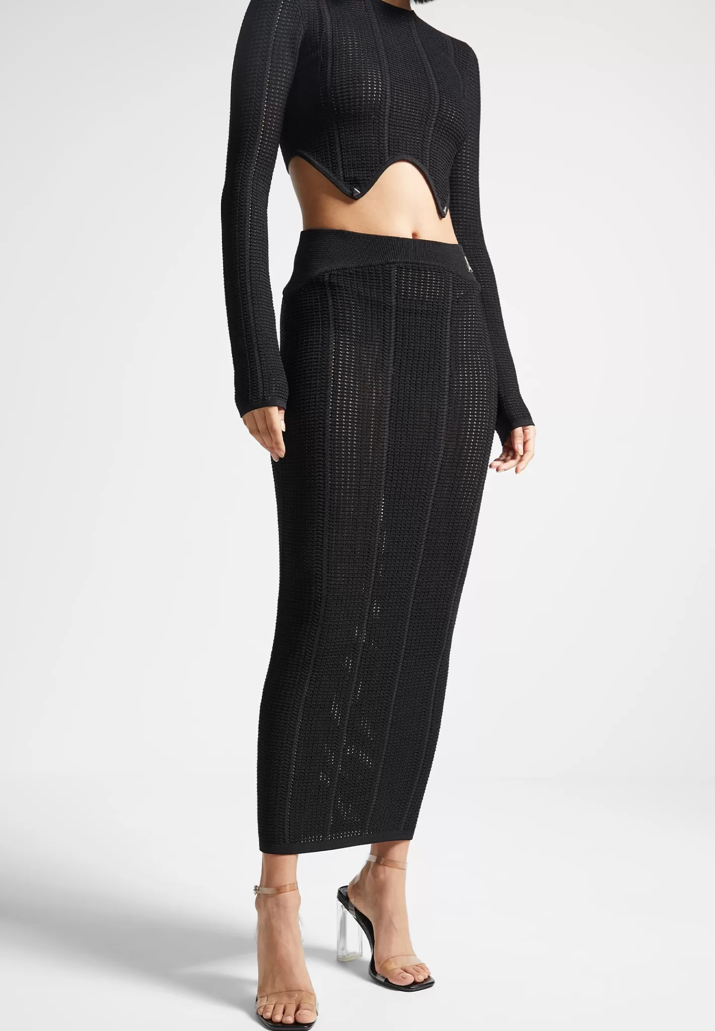2-in-1 Long Sleeve Knitted Midaxi Dress - -Manière De Voir Hot