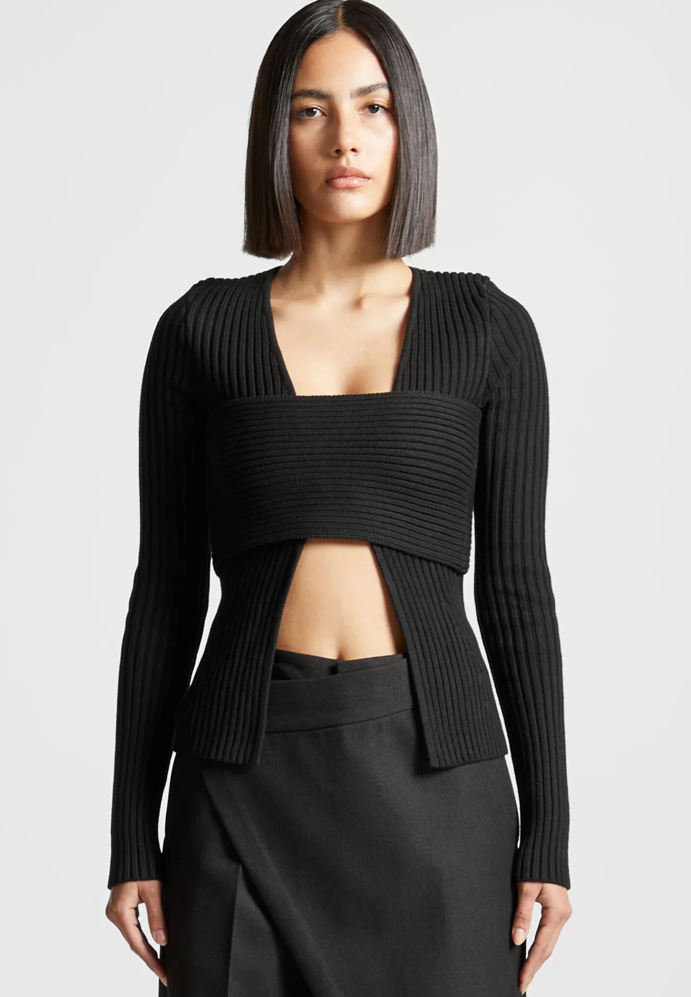 3-In-1 Knit Overlay Bandeau Cardigan - -Manière De Voir Store