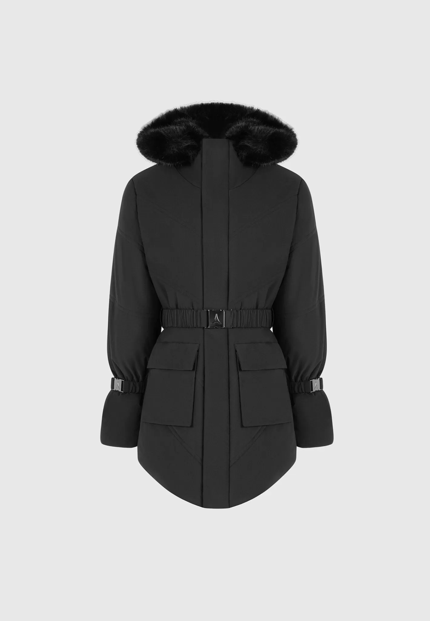 Belted Plush Lined Long Coat - -Manière De Voir Online