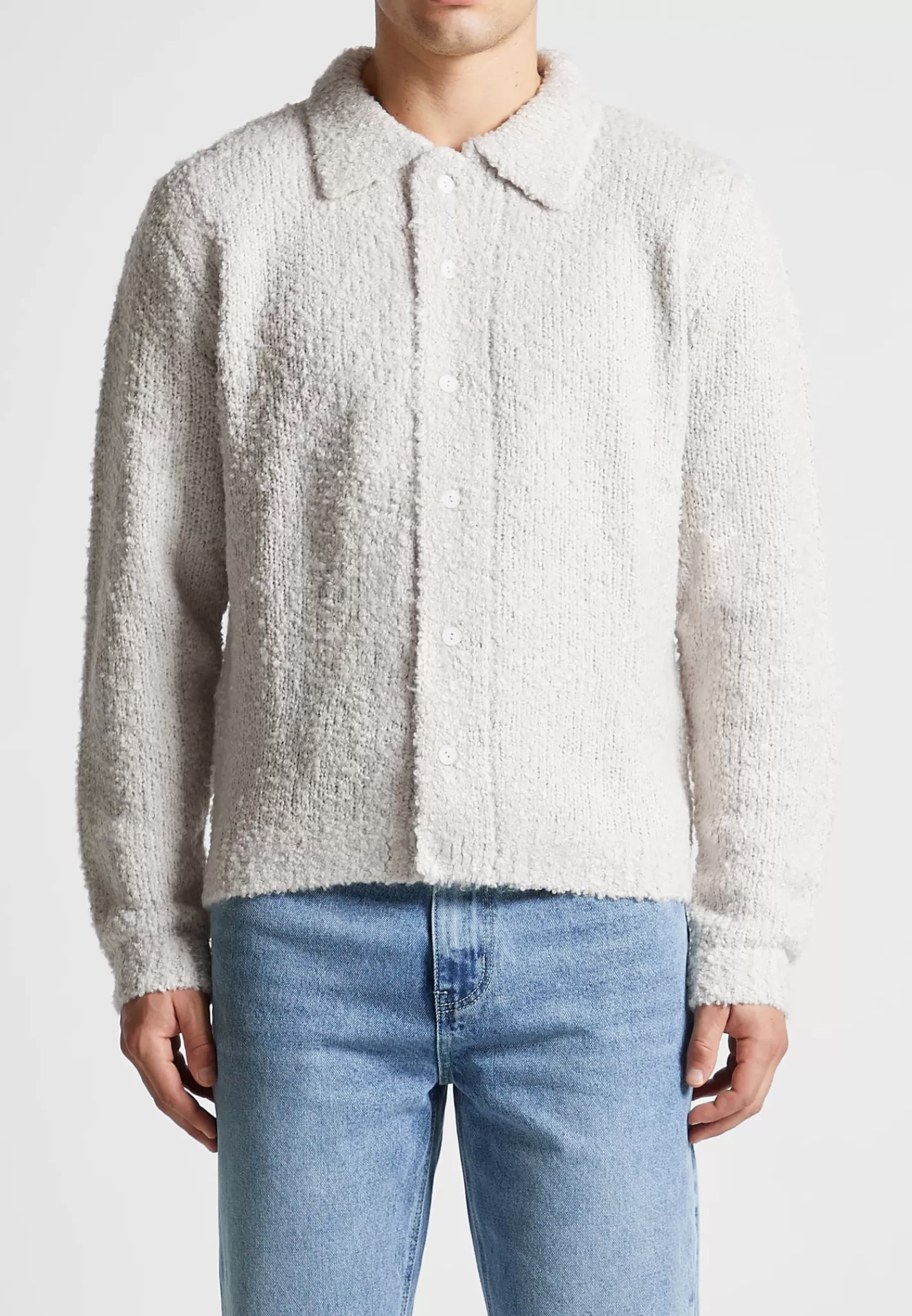 Boucle Knit Button Up Cardigan - -Manière De Voir New