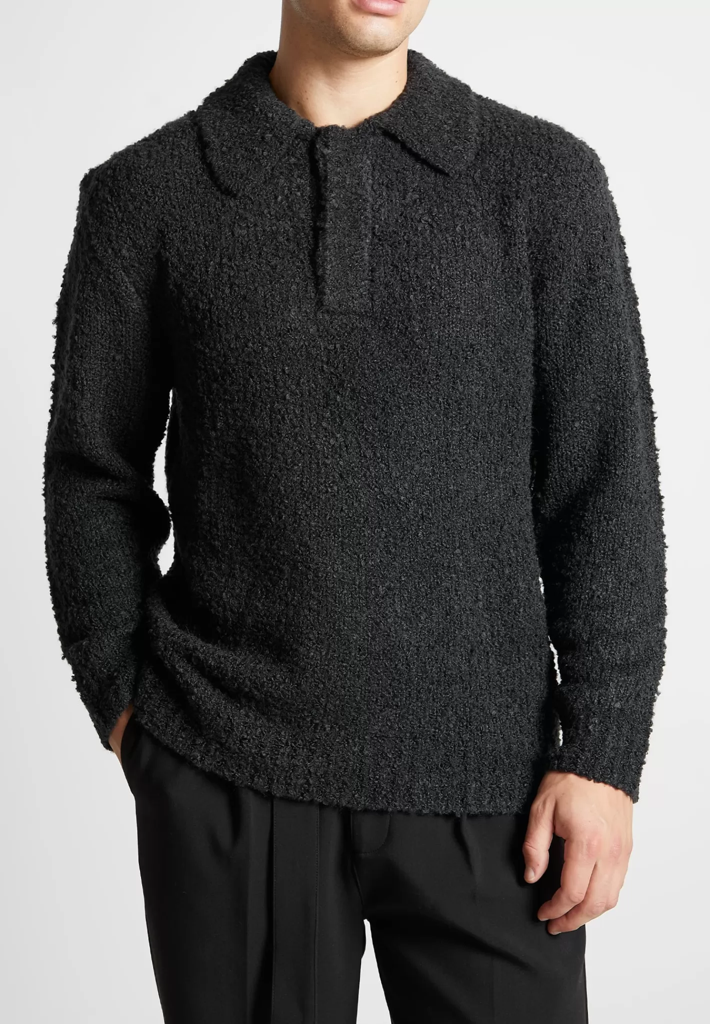 Boucle Knit Polo Jumper - -Manière De Voir Shop