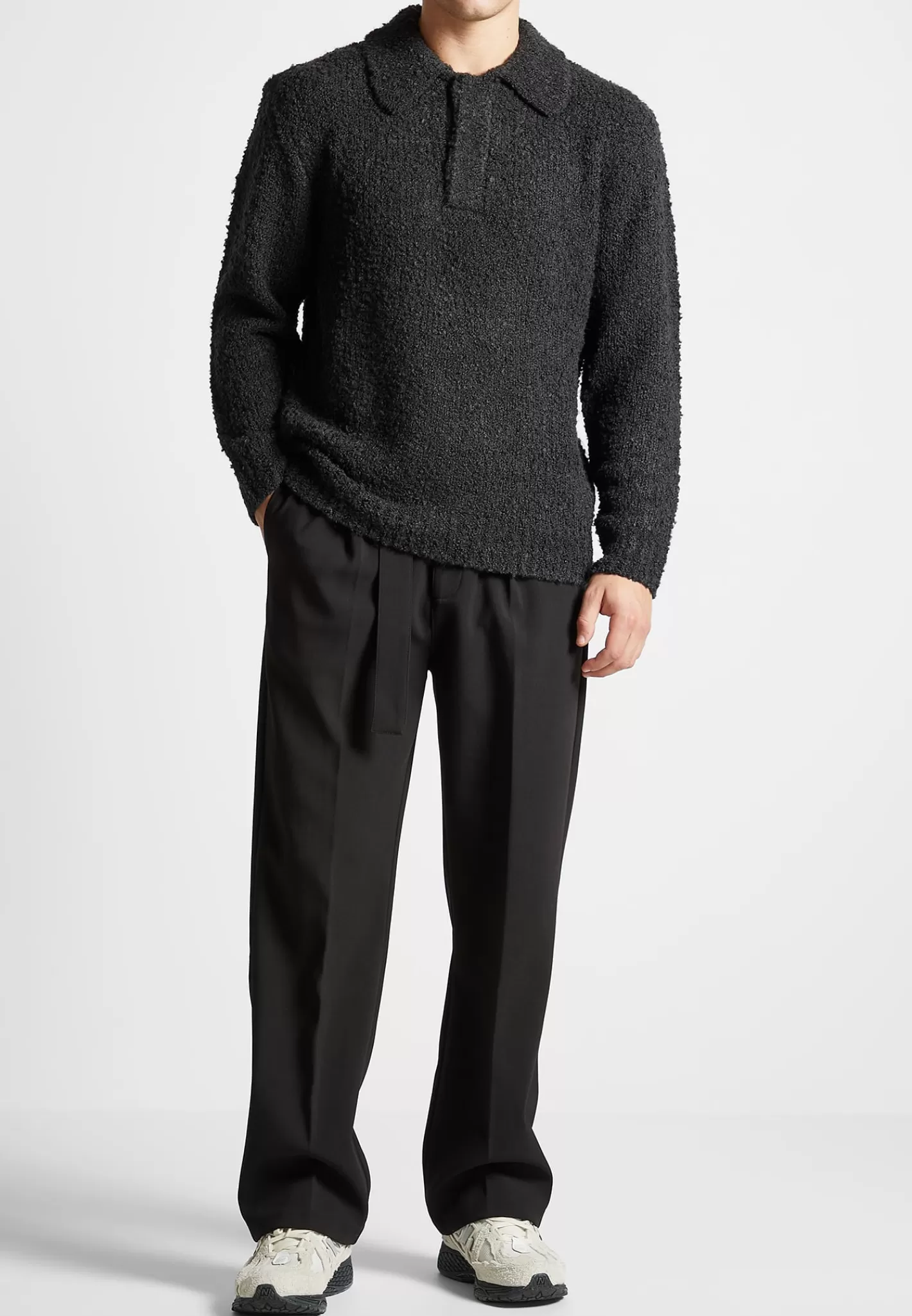 Boucle Knit Polo Jumper - -Manière De Voir Shop