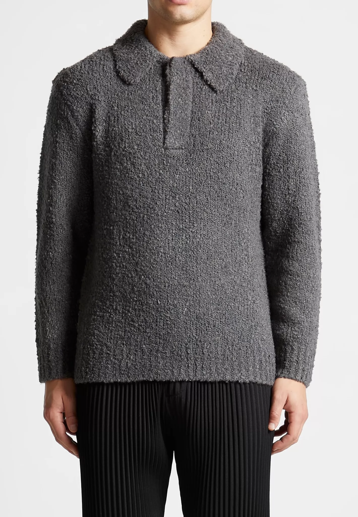 Boucle Knit Polo Jumper - -Manière De Voir Clearance