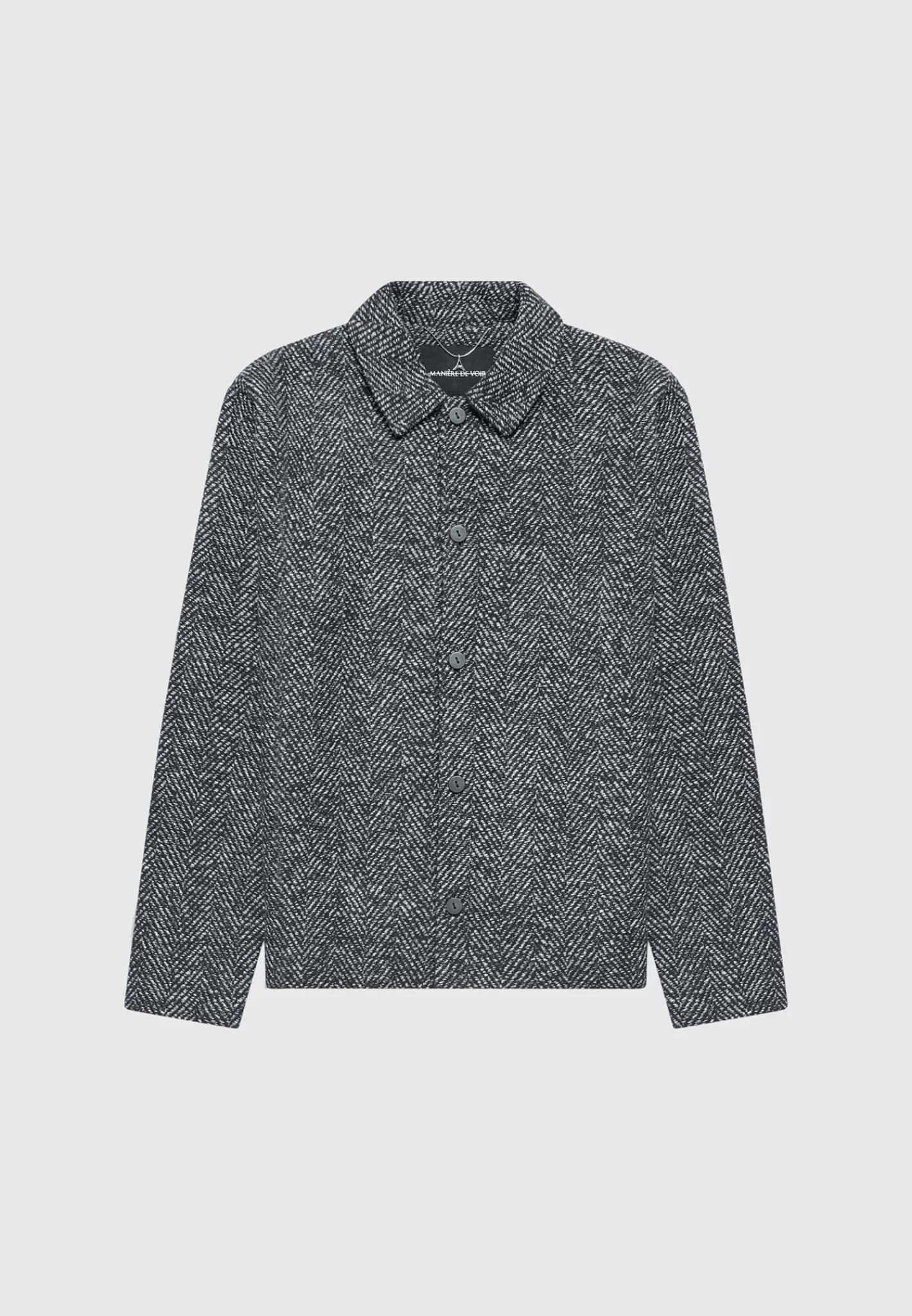 Brushed Herringbone Shacket - -Manière De Voir New