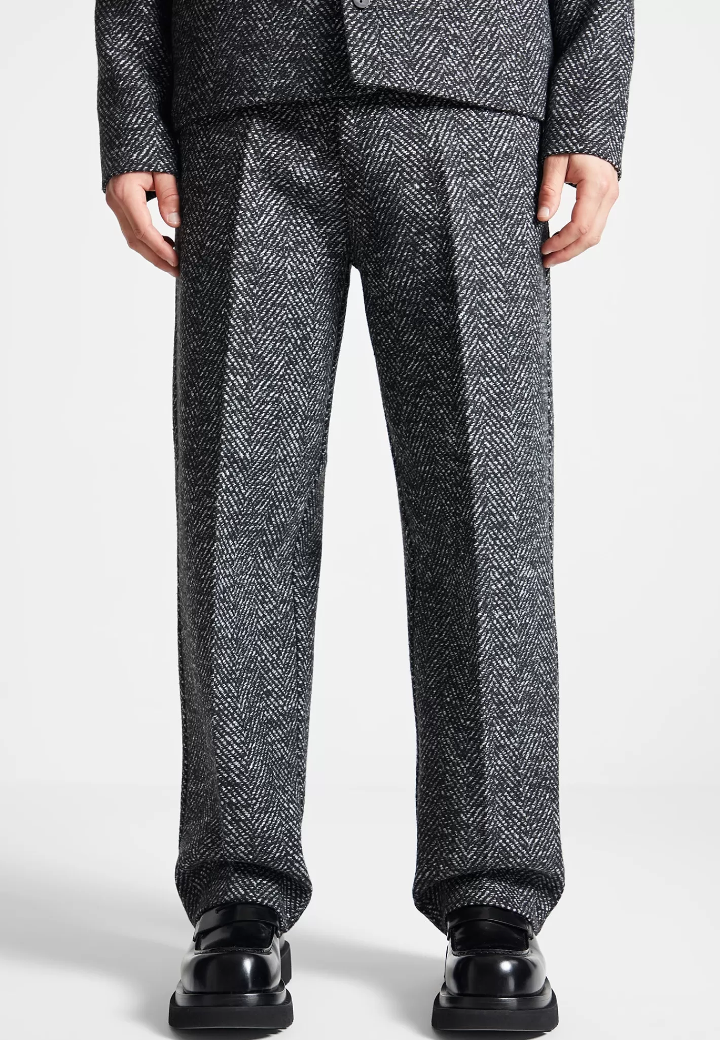 Brushed Herringbone Trousers - -Manière De Voir New