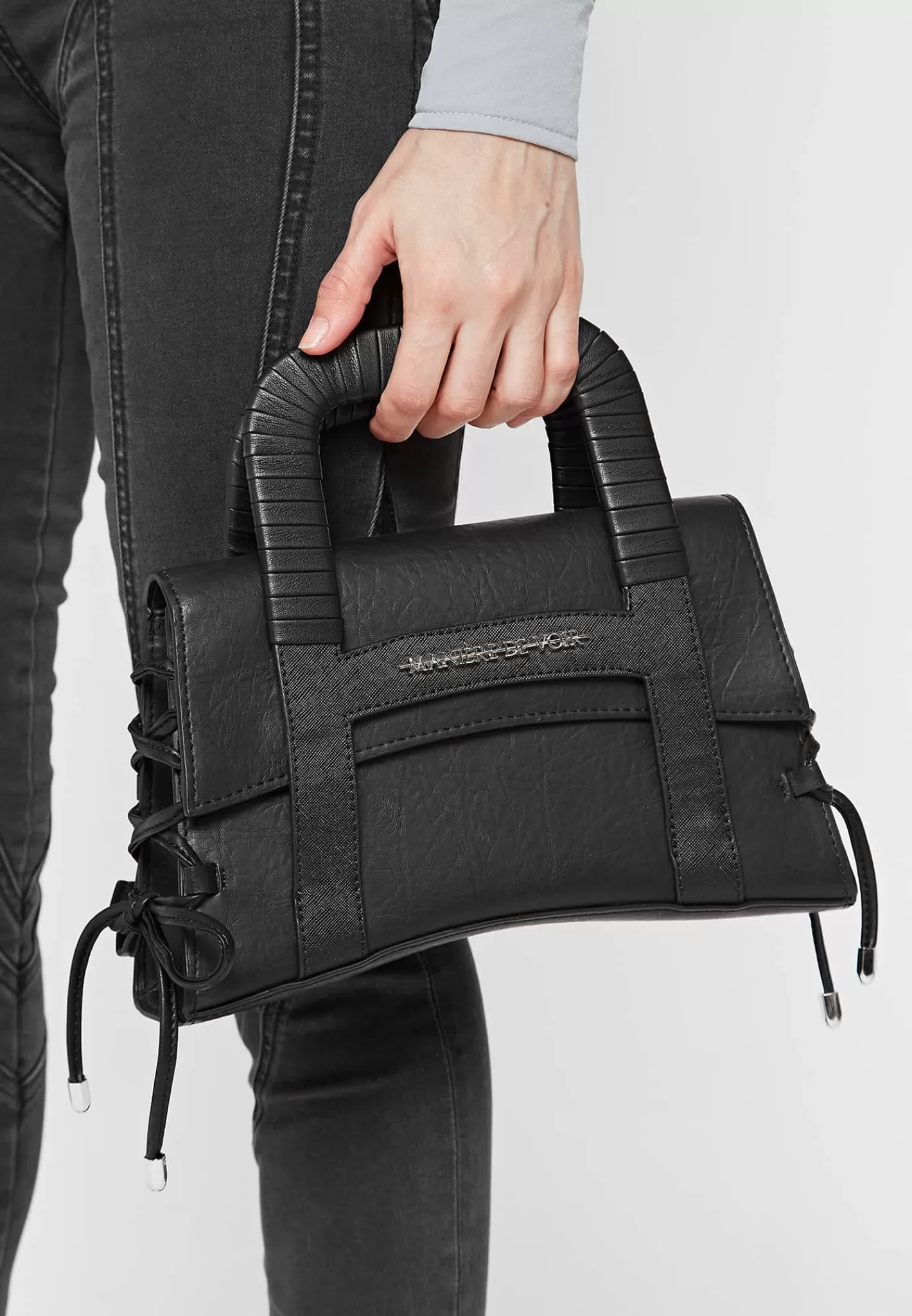 Caged Vegan Leather Lace Up Bag - -Manière De Voir Flash Sale