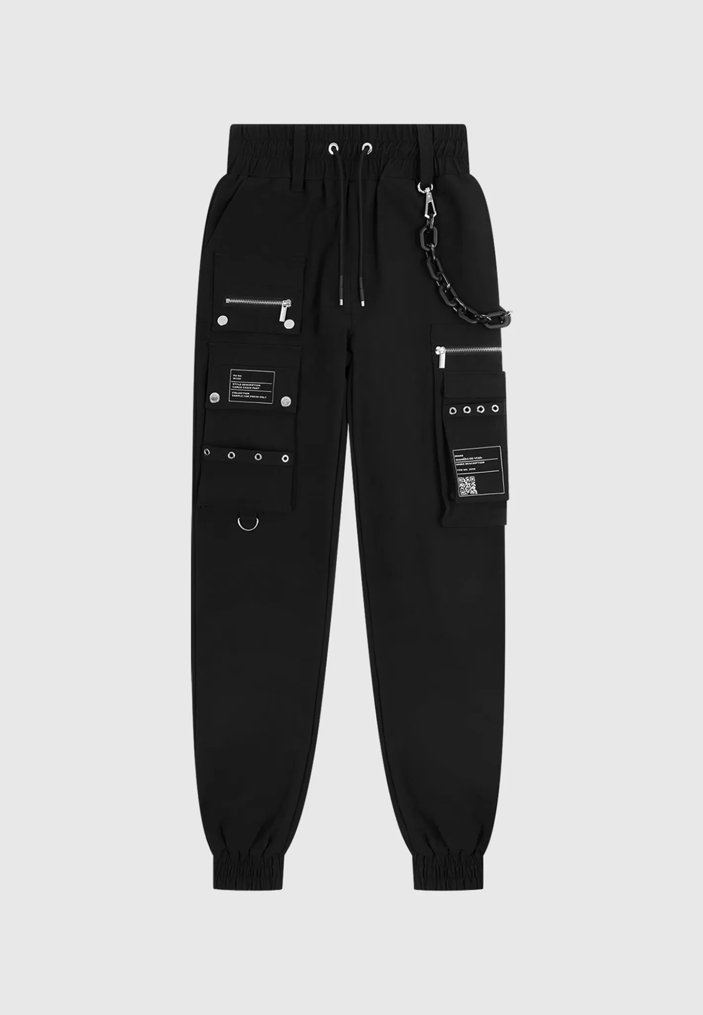 Cargo Pants with Marble & Matte Chain - -Manière De Voir Fashion
