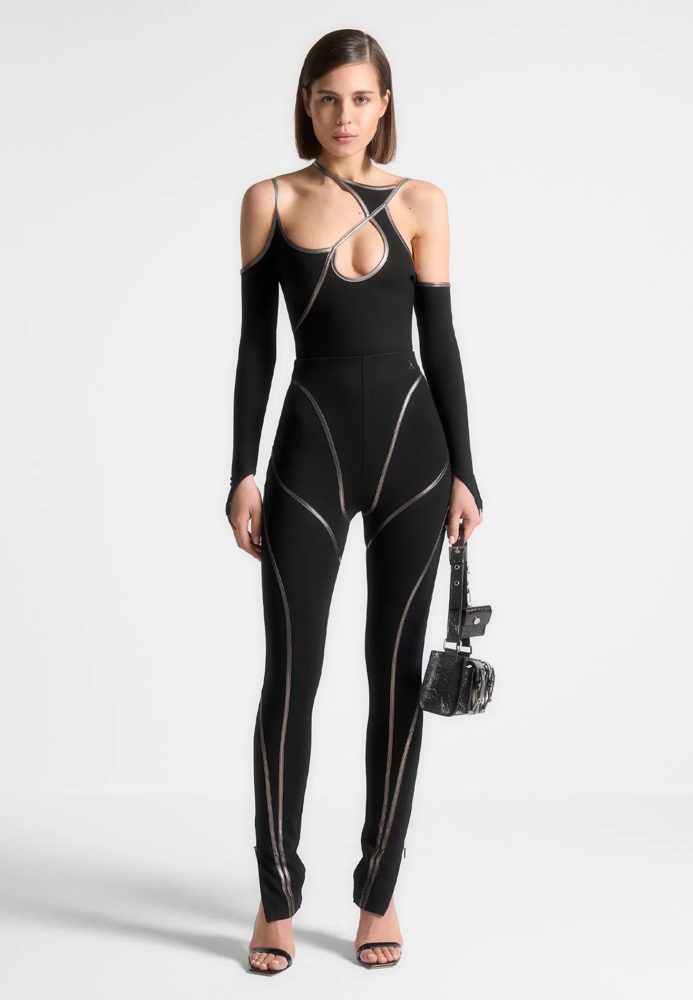 Chrome Piped Contour Leggings - -Manière De Voir Clearance