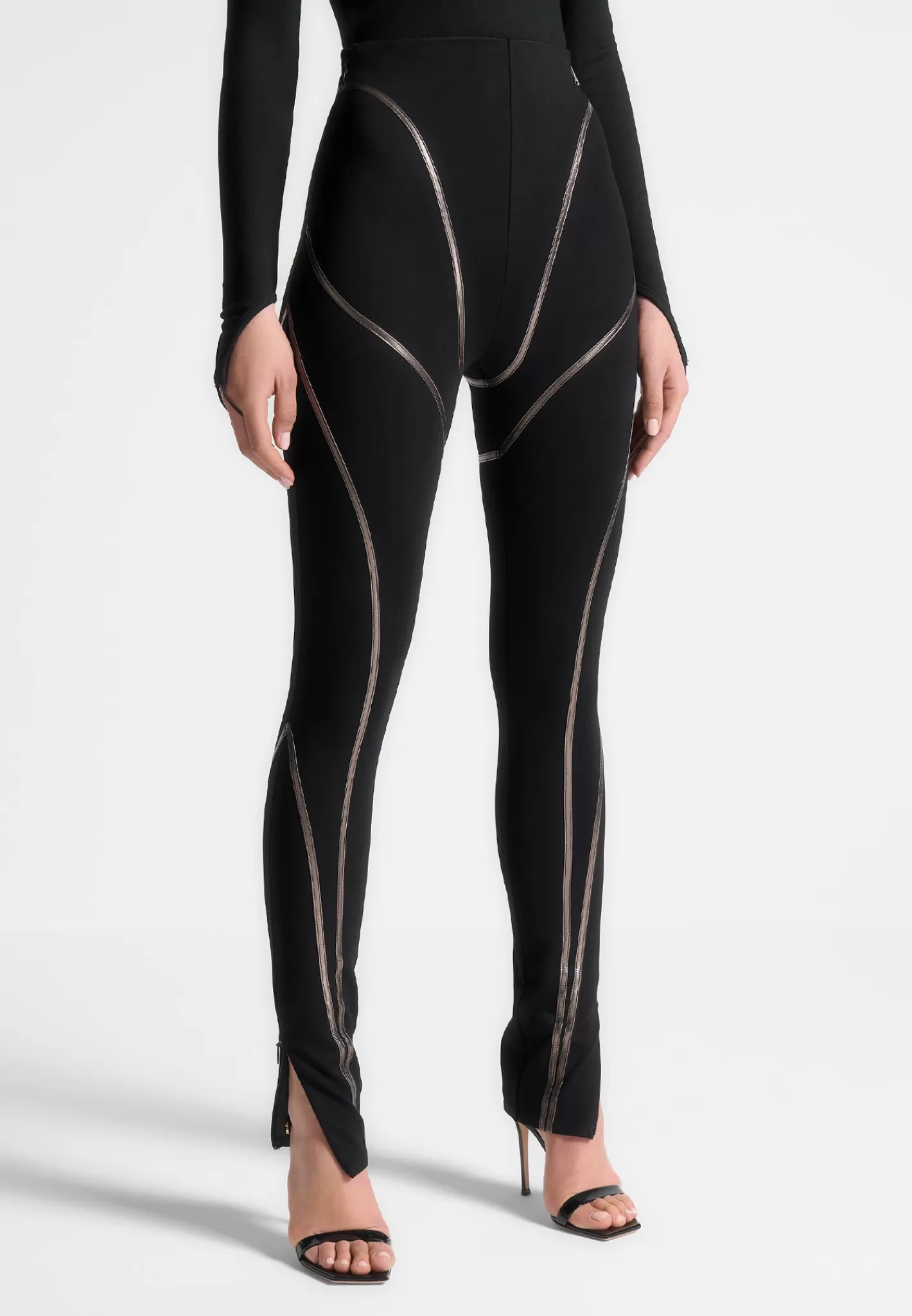 Chrome Piped Contour Leggings - -Manière De Voir Clearance