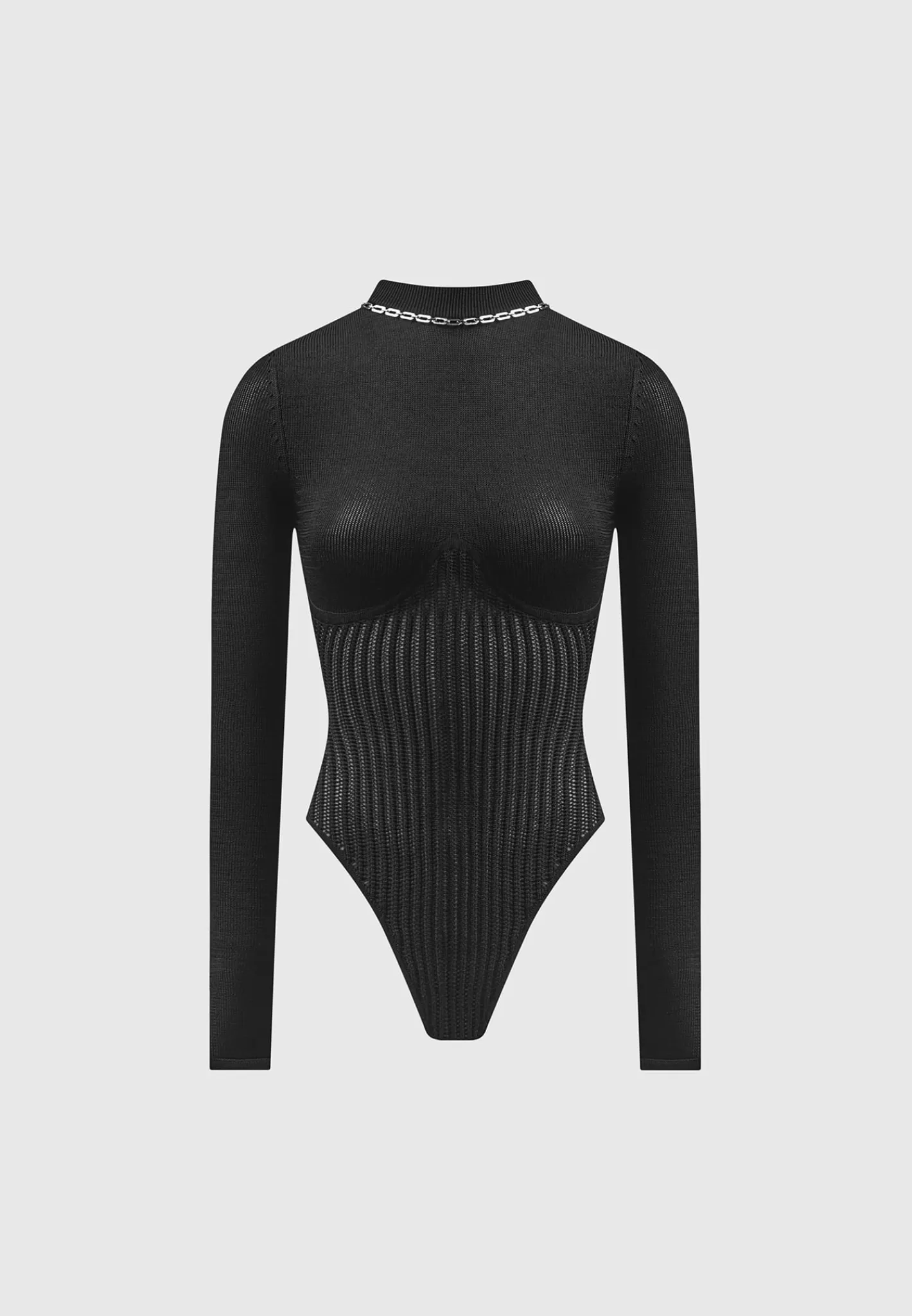 Contour Knit Bodysuit with Chain - -Manière De Voir Outlet