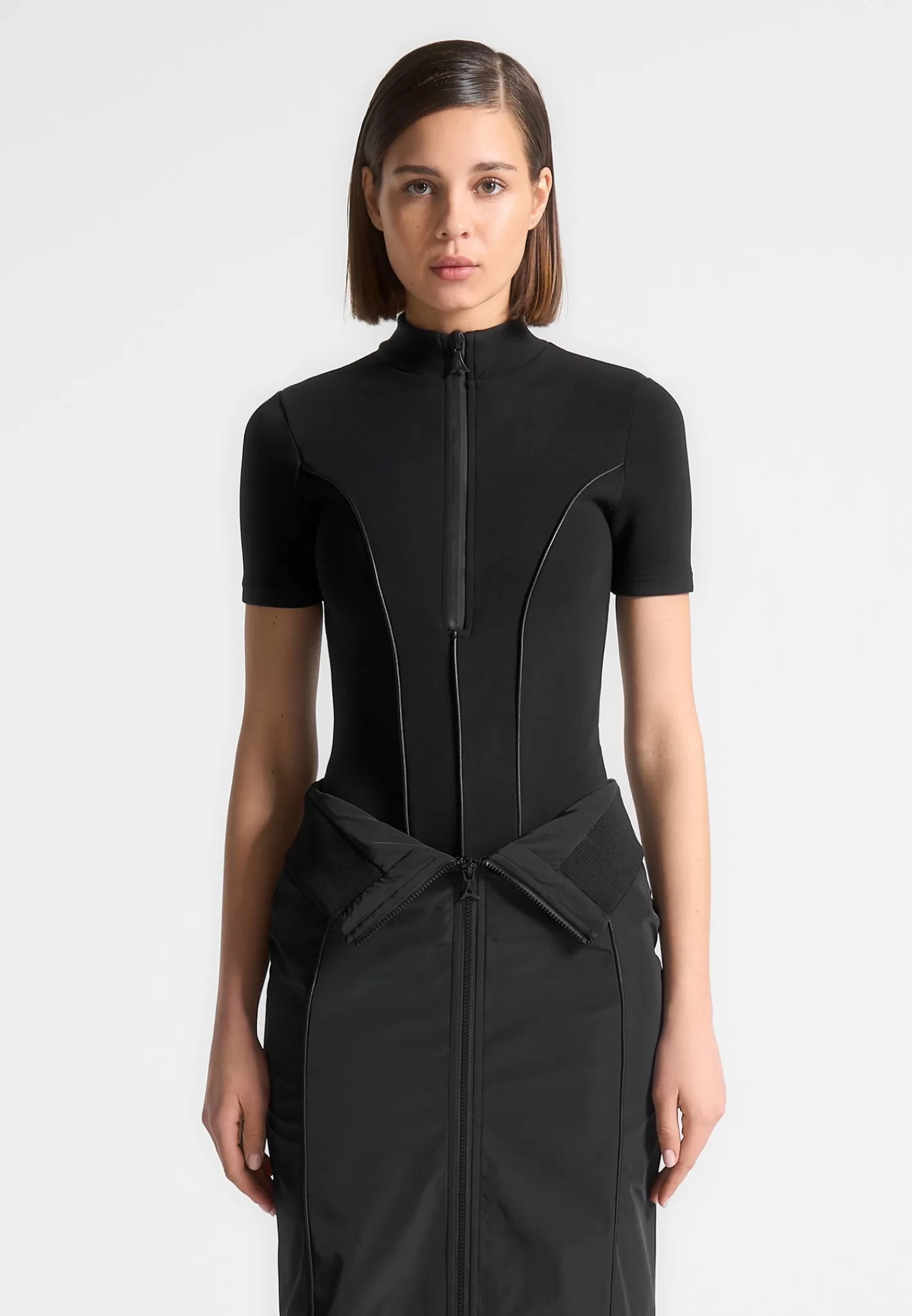 Contour Mock Neck T-Shirt Bodysuit - -Manière De Voir Clearance
