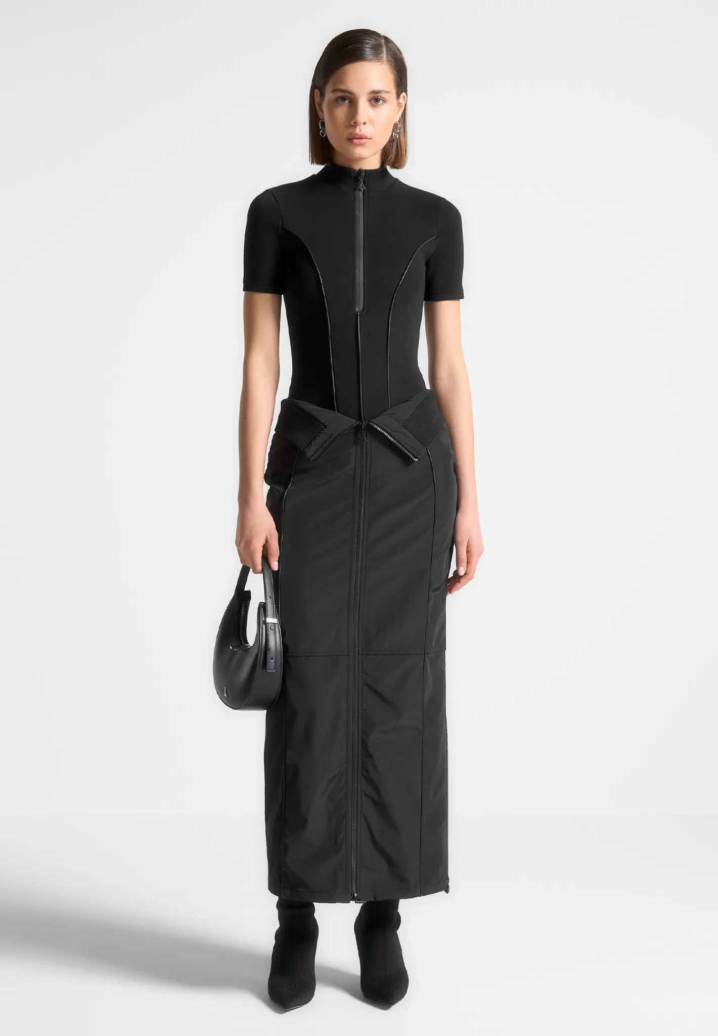 Contour Nylon Midaxi Skirt - -Manière De Voir Fashion