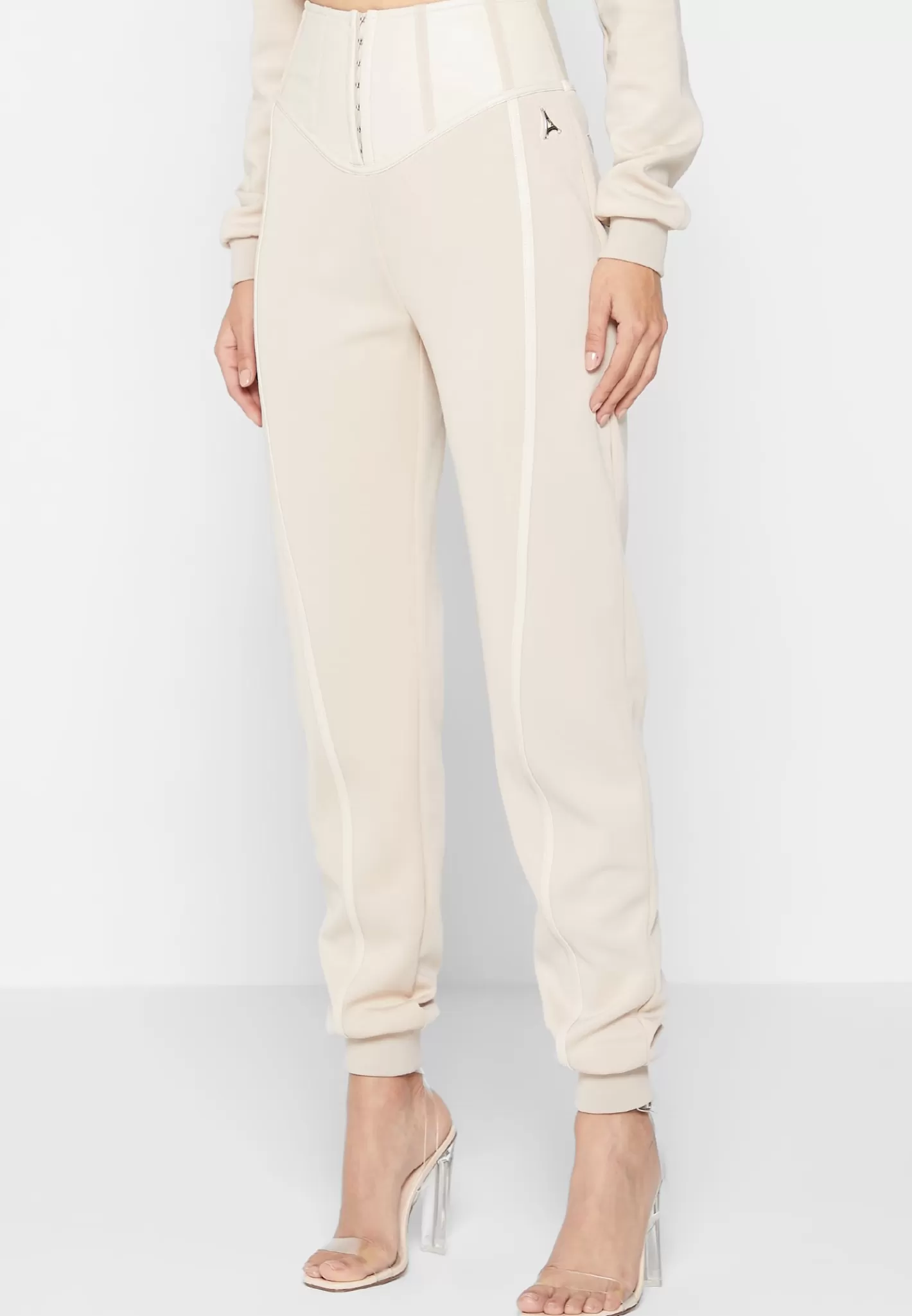 Corset Joggers with Vegan Leather - -Manière De Voir Store