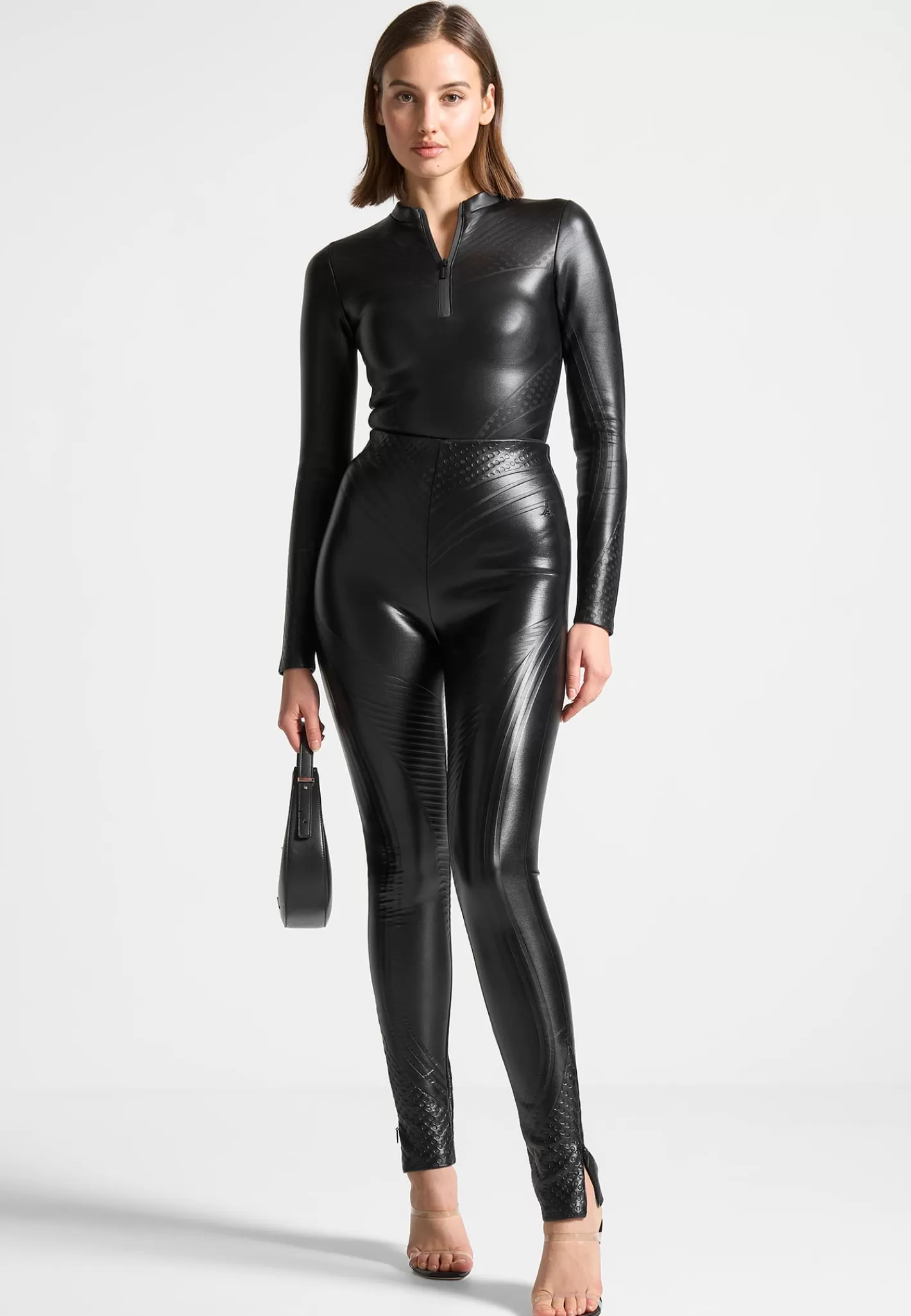 Debossed Contour Leggings - -Manière De Voir Fashion