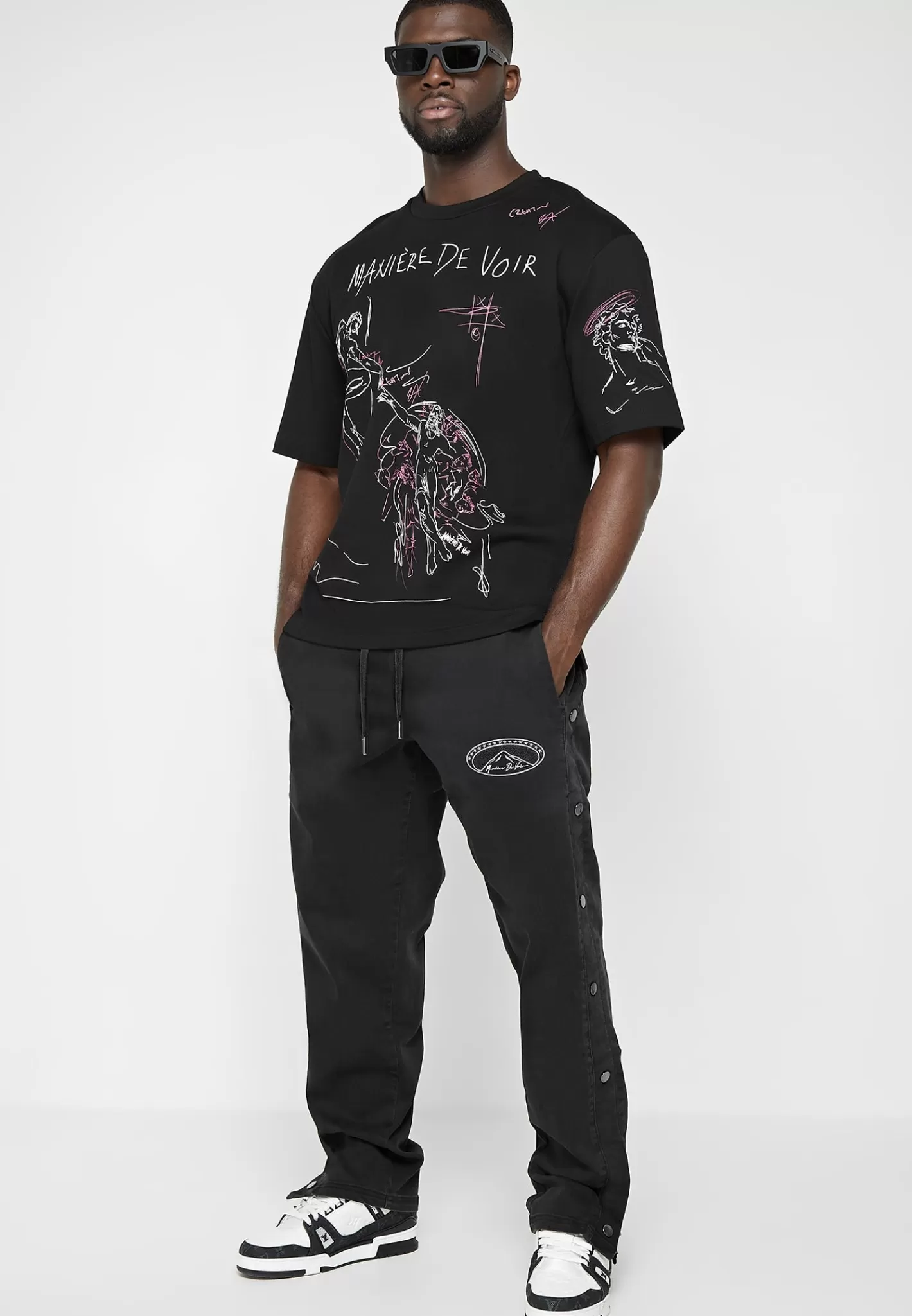 Denim Popper Cargo Pants - Washed -Manière De Voir Online
