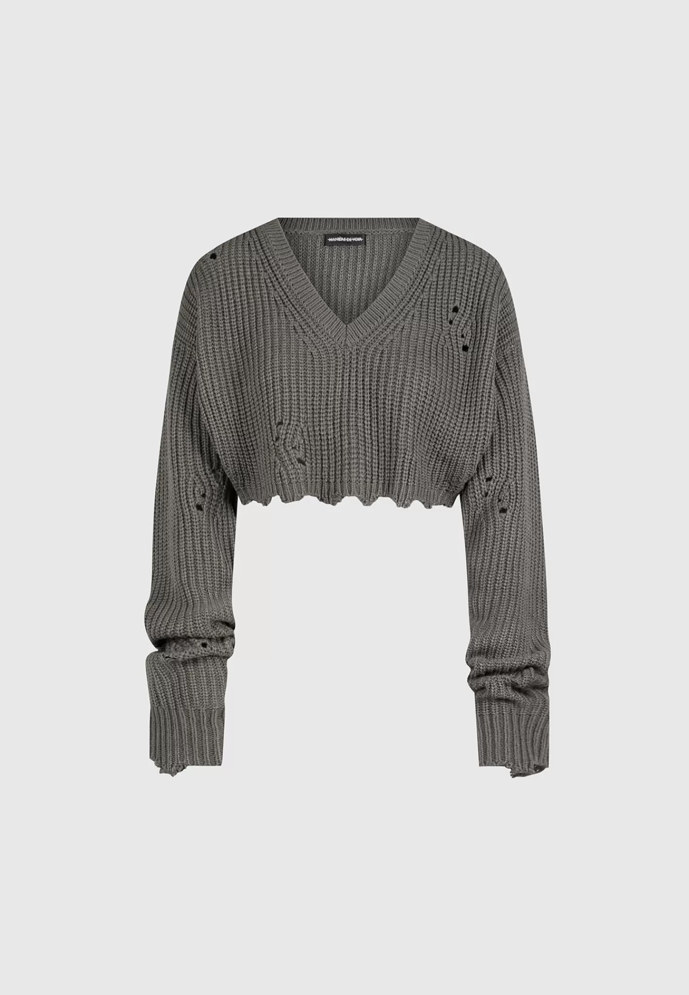 Distressed Knit Crop Jumper - -Manière De Voir Flash Sale