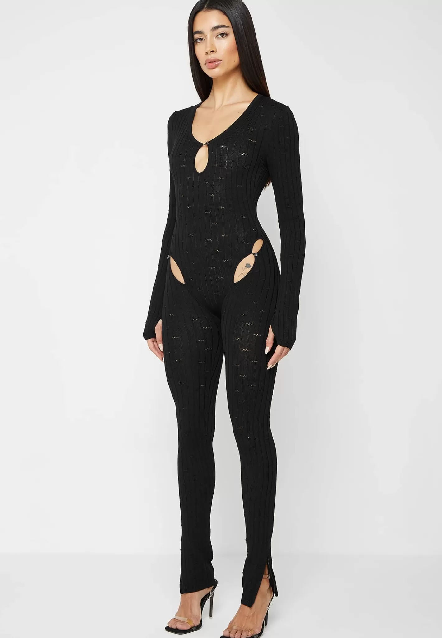 Distressed Knitted Cut Out Jumpsuit - -Manière De Voir Cheap