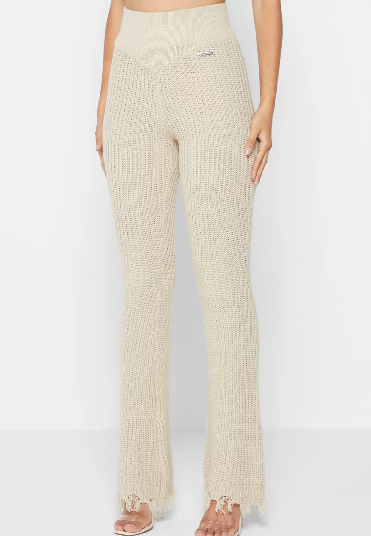 Distressed Knitted Fit and Flare Leggings - -Manière De Voir Flash Sale