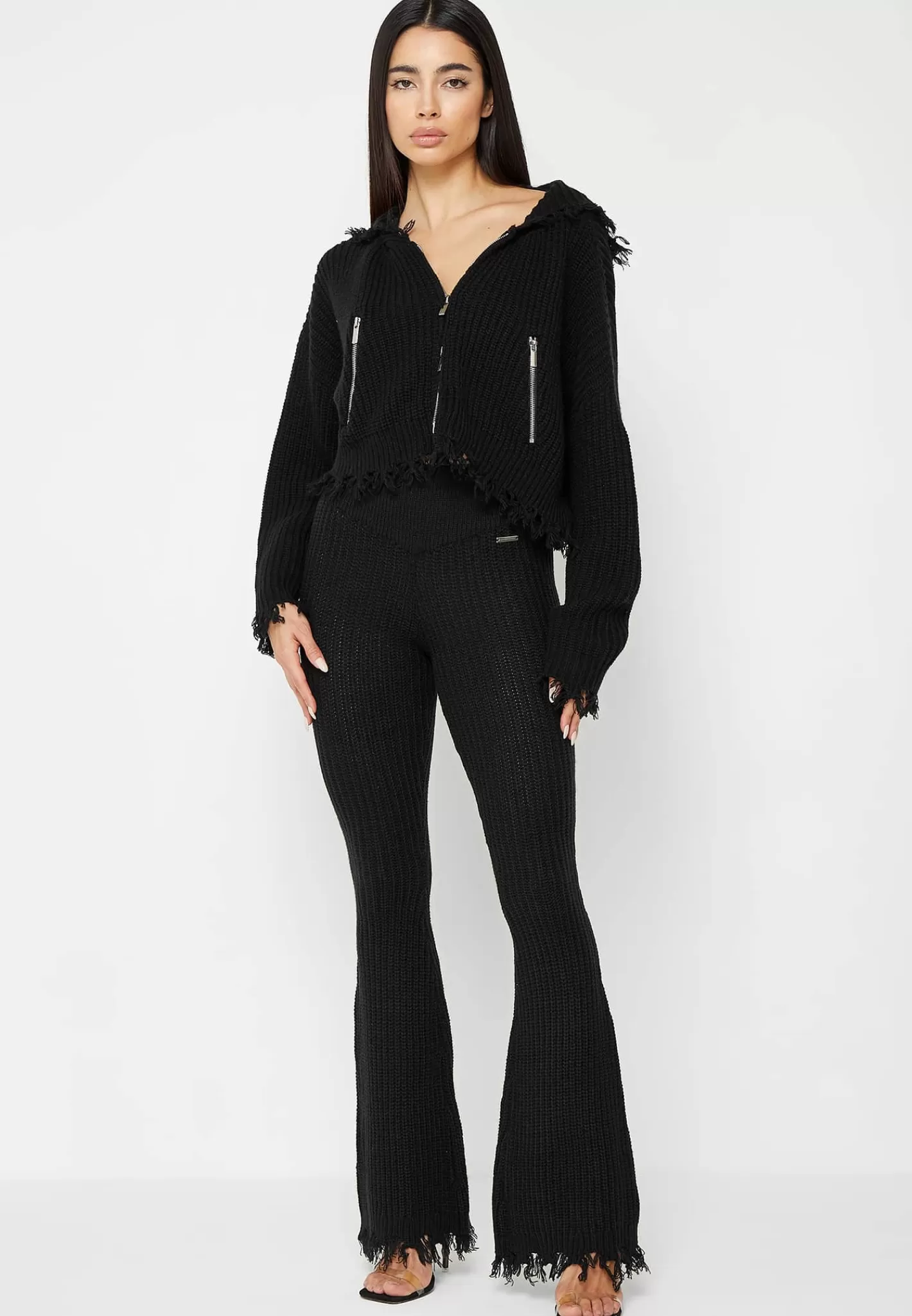 Distressed Knitted Fit and Flare Leggings - -Manière De Voir Hot