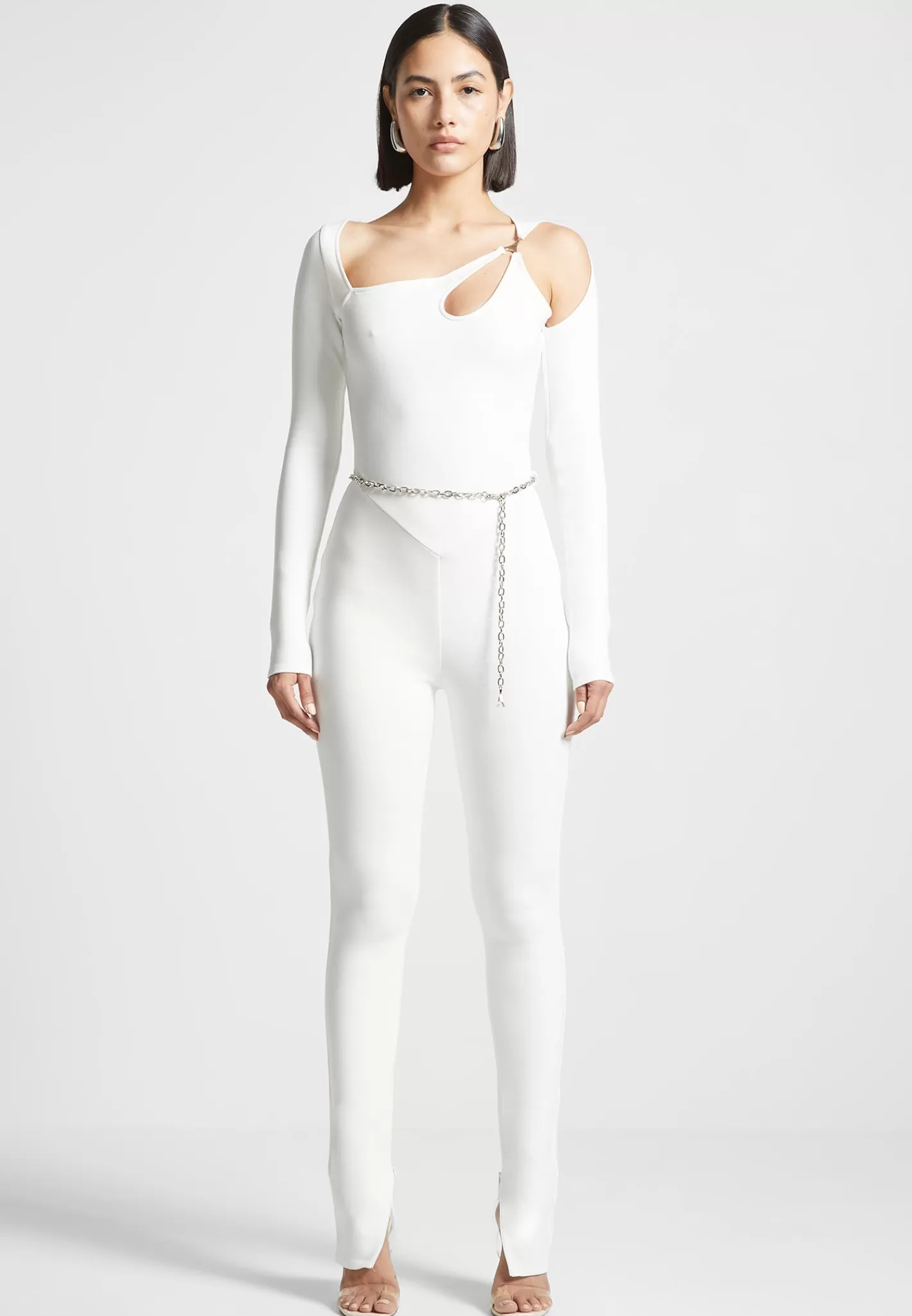 Eiffel Chain Detail Jumpsuit - Off White-Manière De Voir Hot