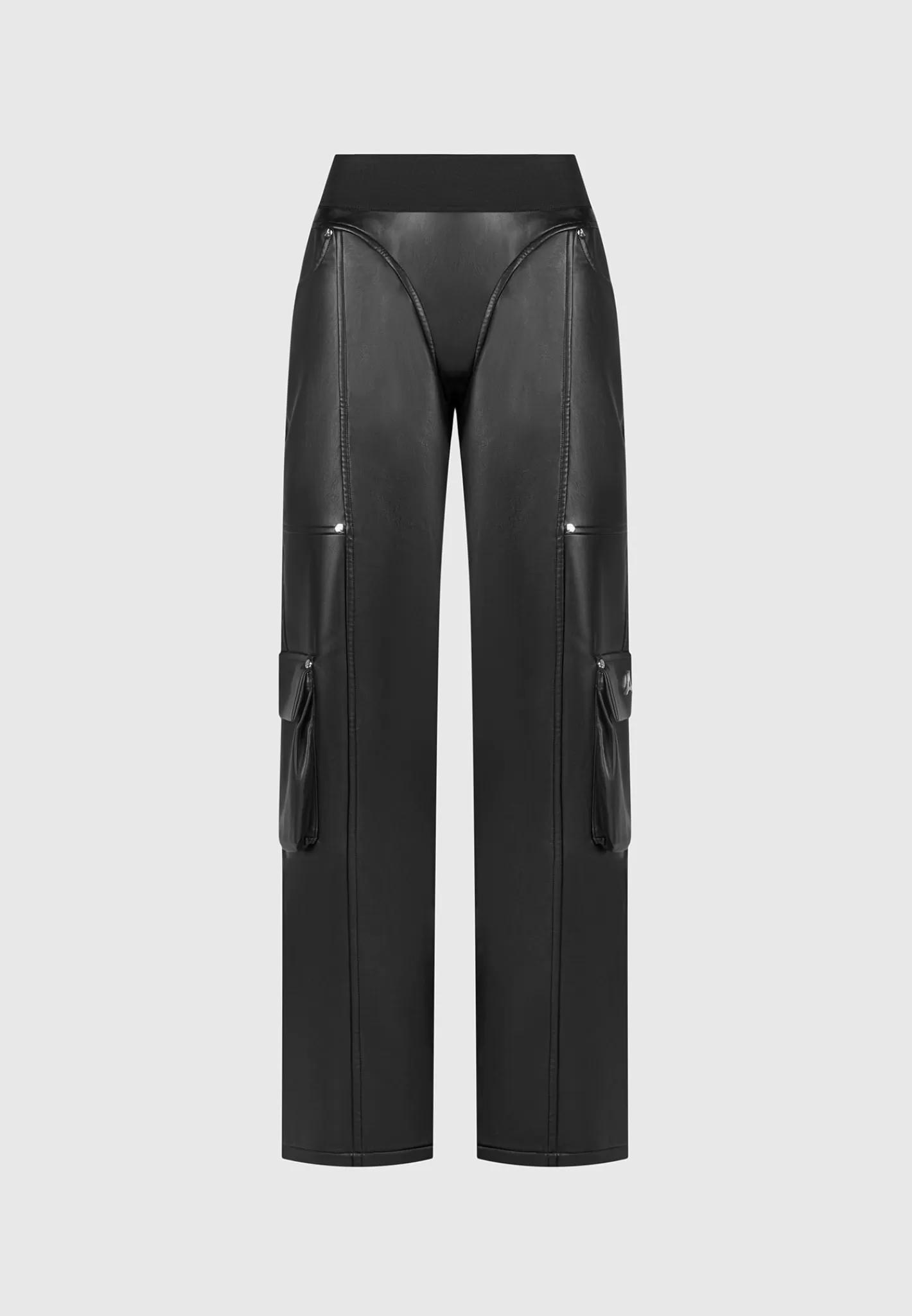 Elasticated Waist Vegan Leather Cargo Trousers - -Manière De Voir Shop