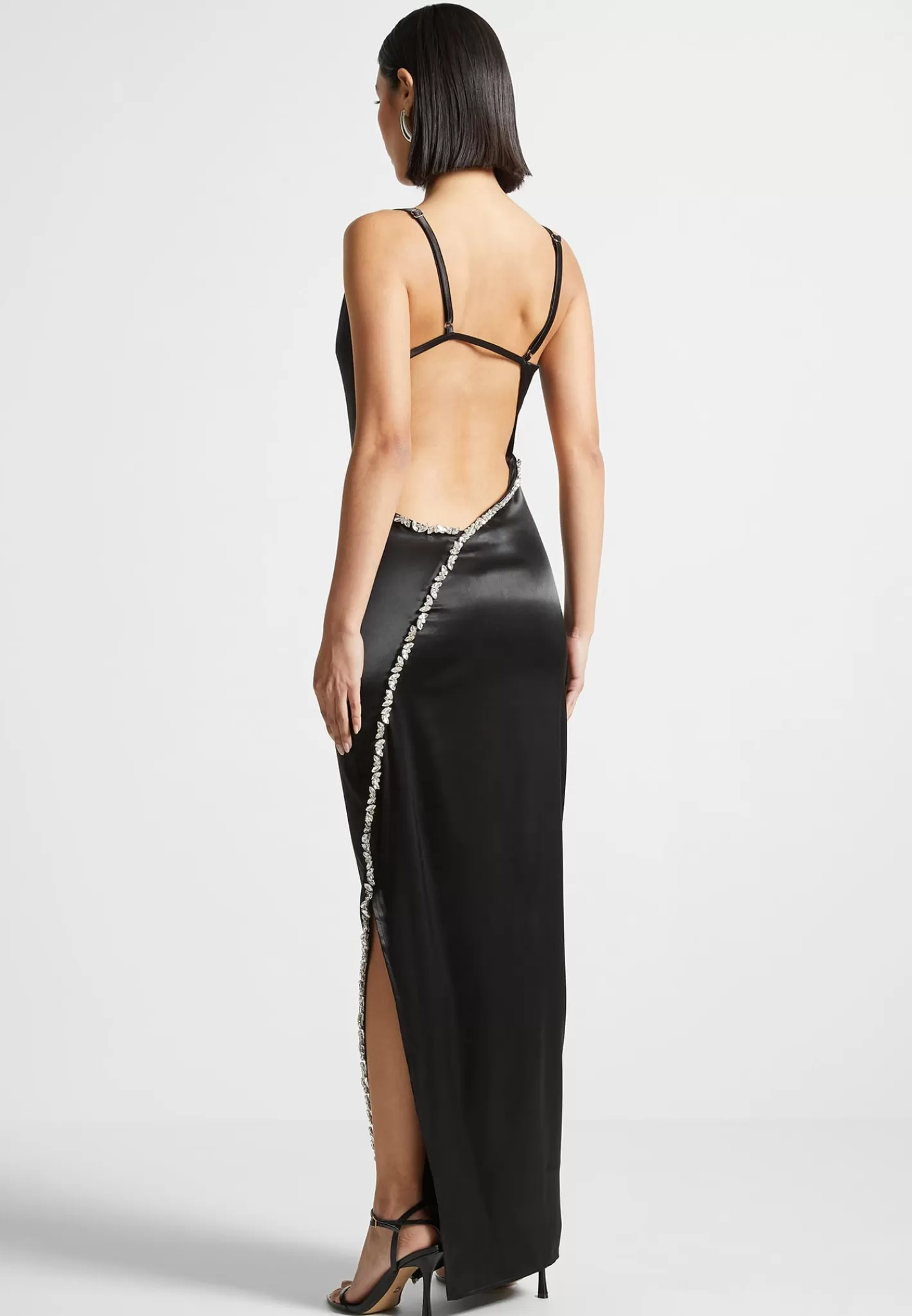 embellished_open_back_satin_midaxi_dress__black_9172.webp Embellished Open Back Satin Midaxi Dress - -Manière De Voir Online
