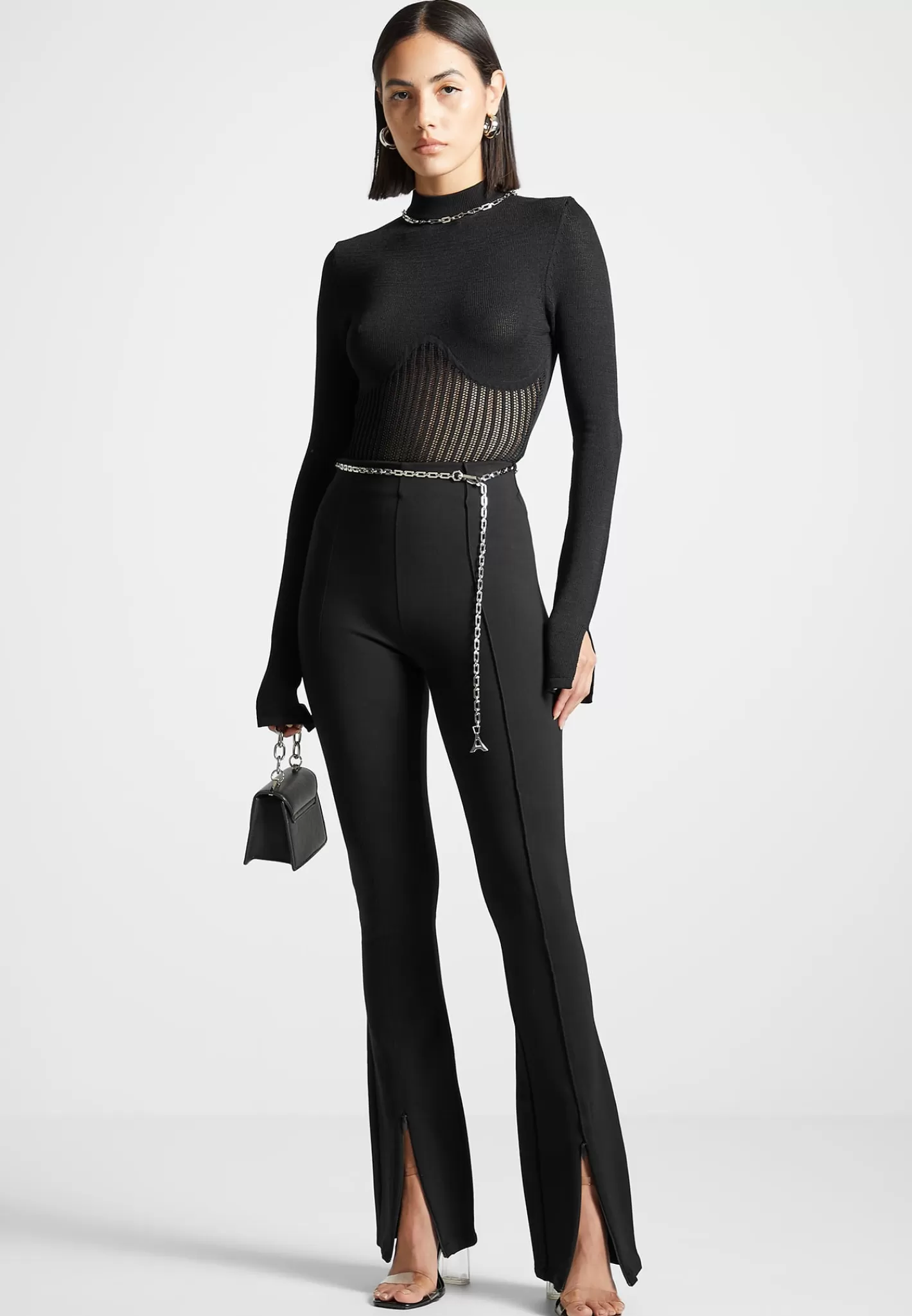 Fit and Flare Leggings with Chain - -Manière De Voir Flash Sale