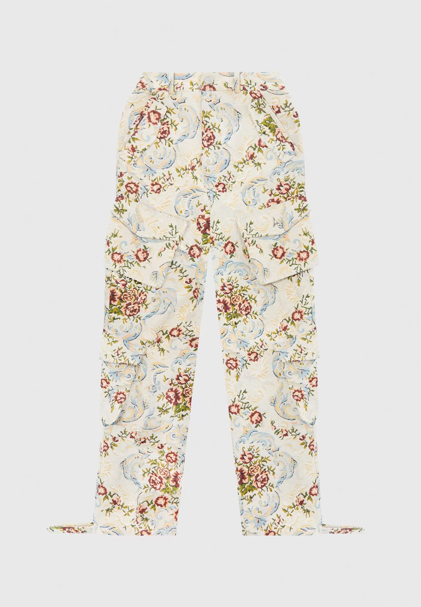 Floral Jacquard High Waisted Cargo Pants - -Manière De Voir Outlet