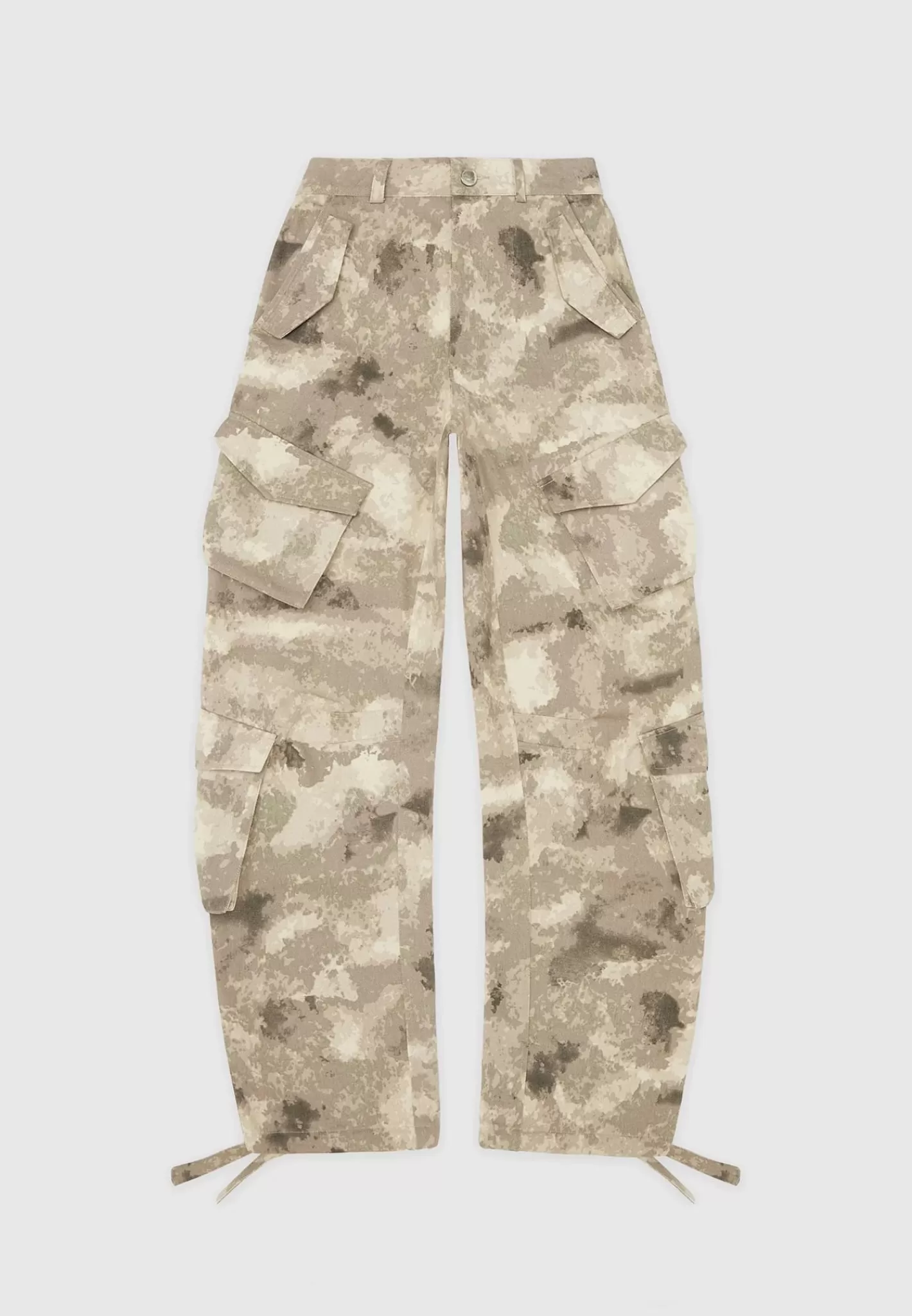 High Waisted Camo Cargo Pants - Beige-Manière De Voir Discount