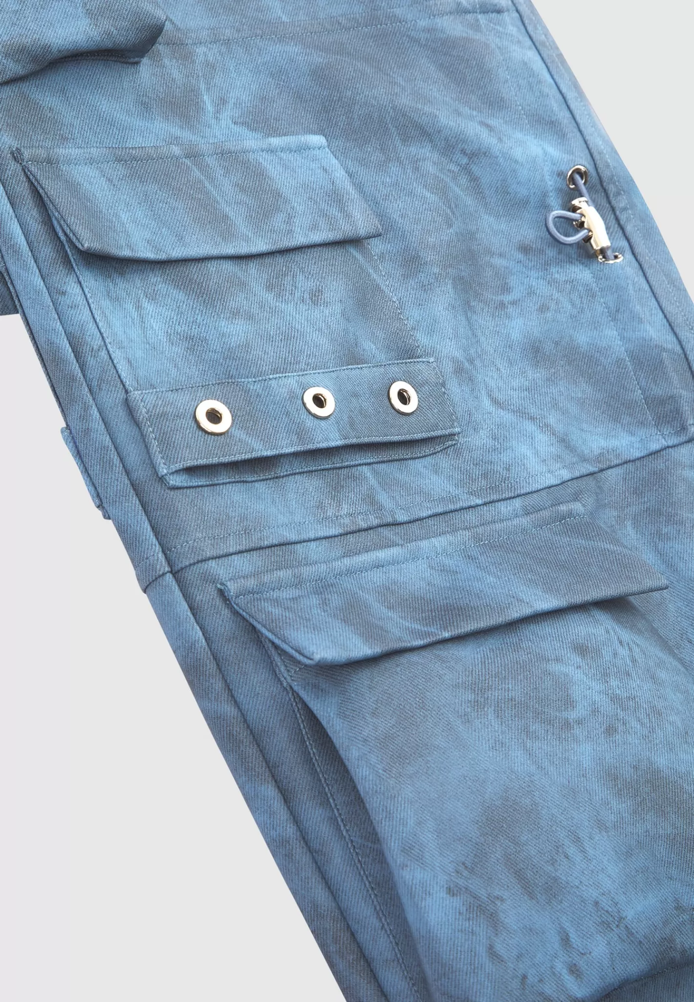 High Waisted Vintage Marble Leather Cargo Pants - Washed -Manière De Voir New