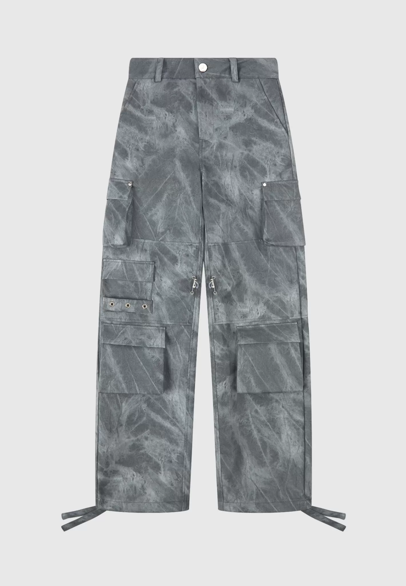 High Waisted Vintage Marble Leather Cargo Pants - Washed -Manière De Voir Store