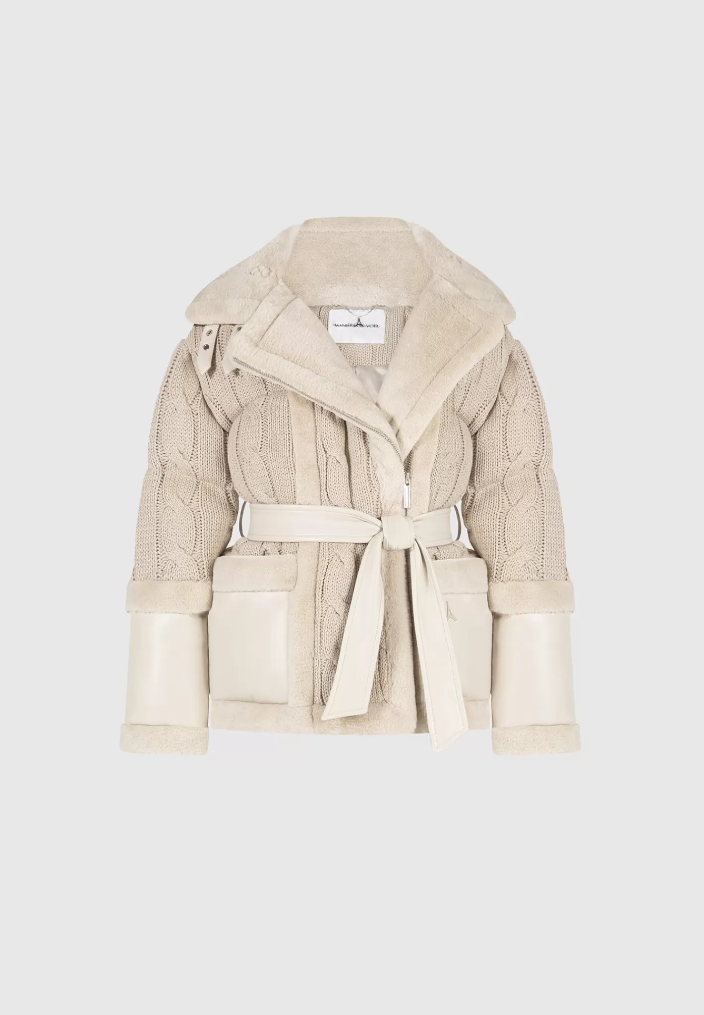 Knit and Plush Puffer Biker Jacket - -Manière De Voir Best
