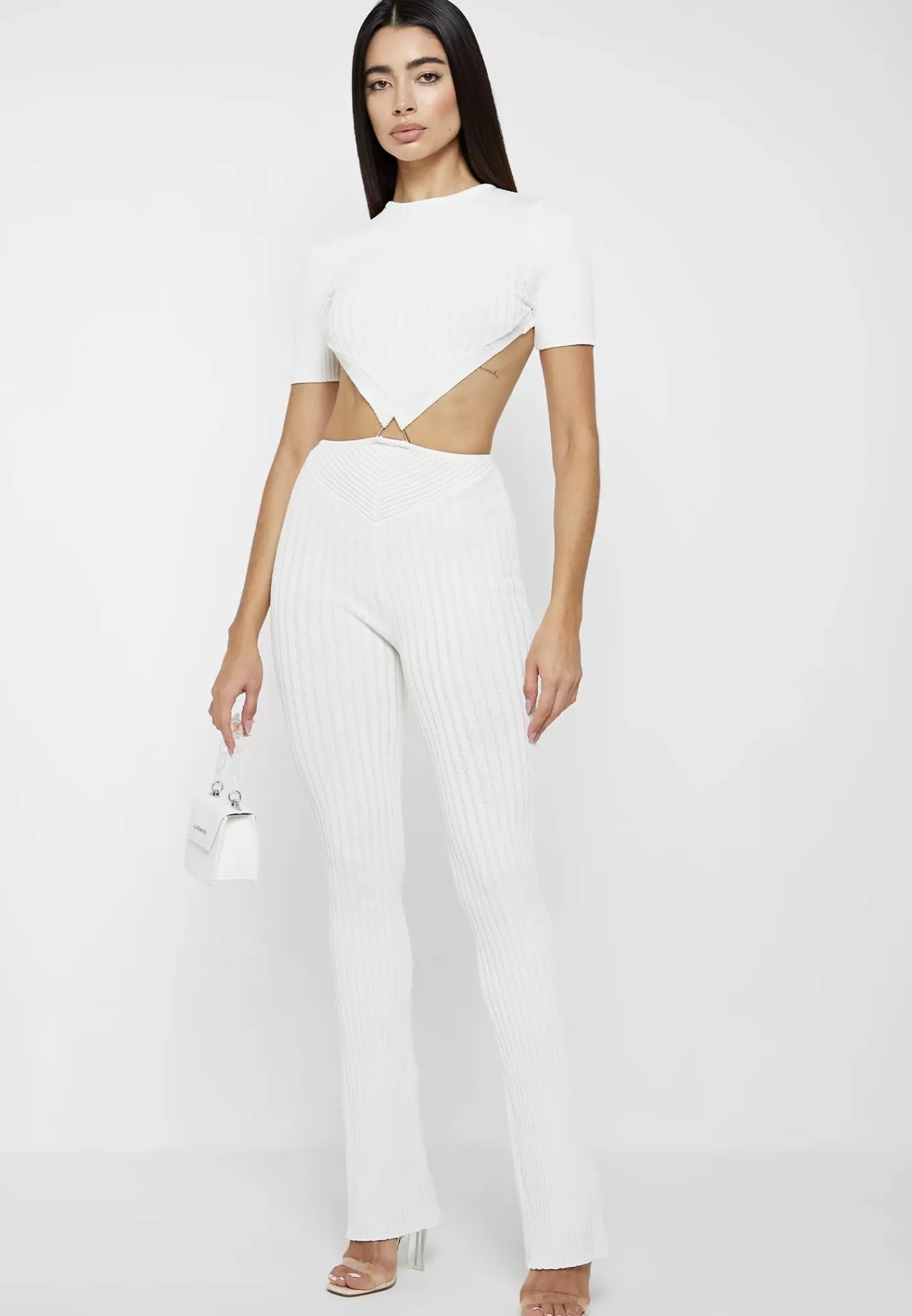 Knitted Backless Jumpsuit - Off White-Manière De Voir Best