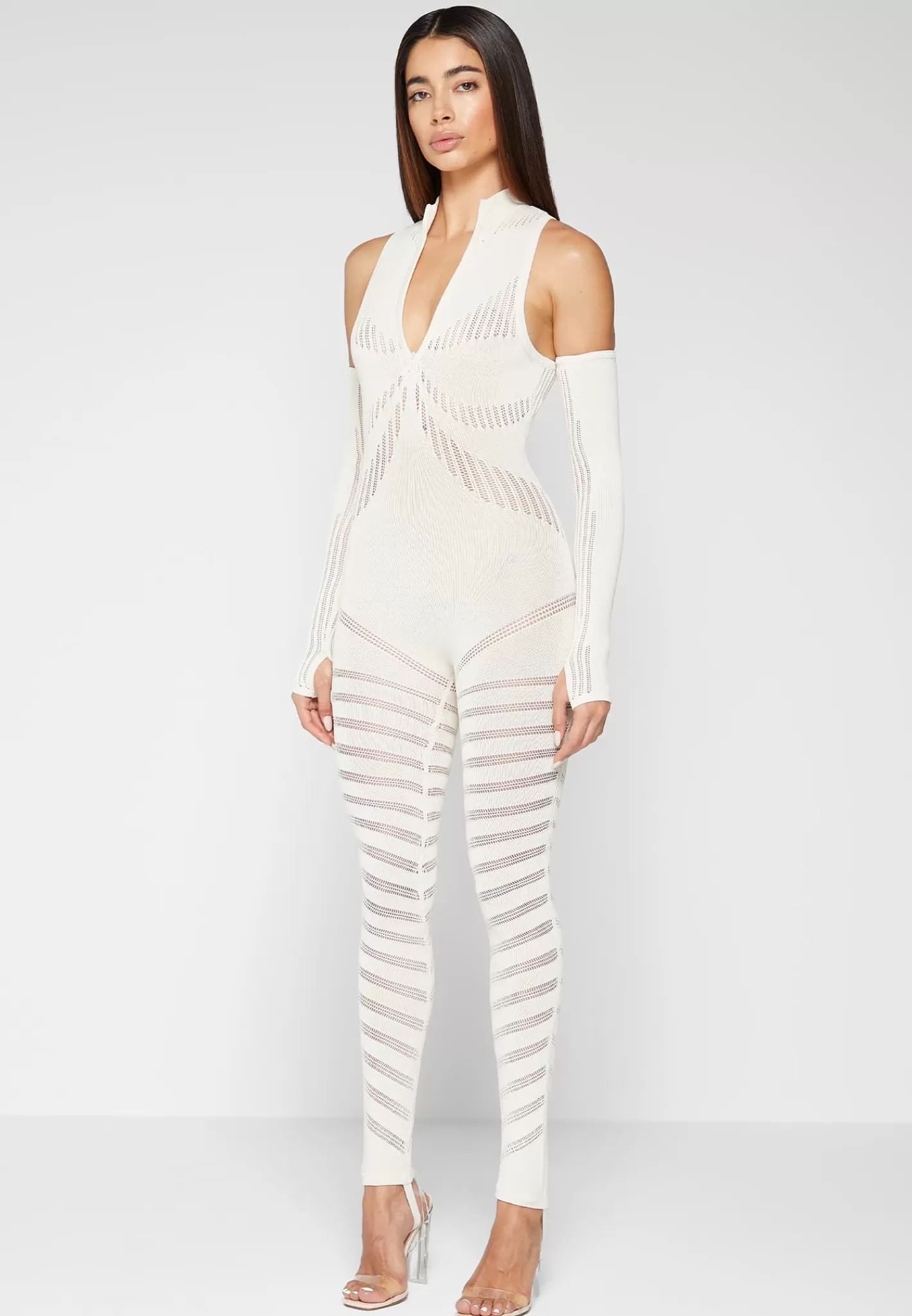 Knitted Contour Jumpsuit with Sleeves - -Manière De Voir Best Sale