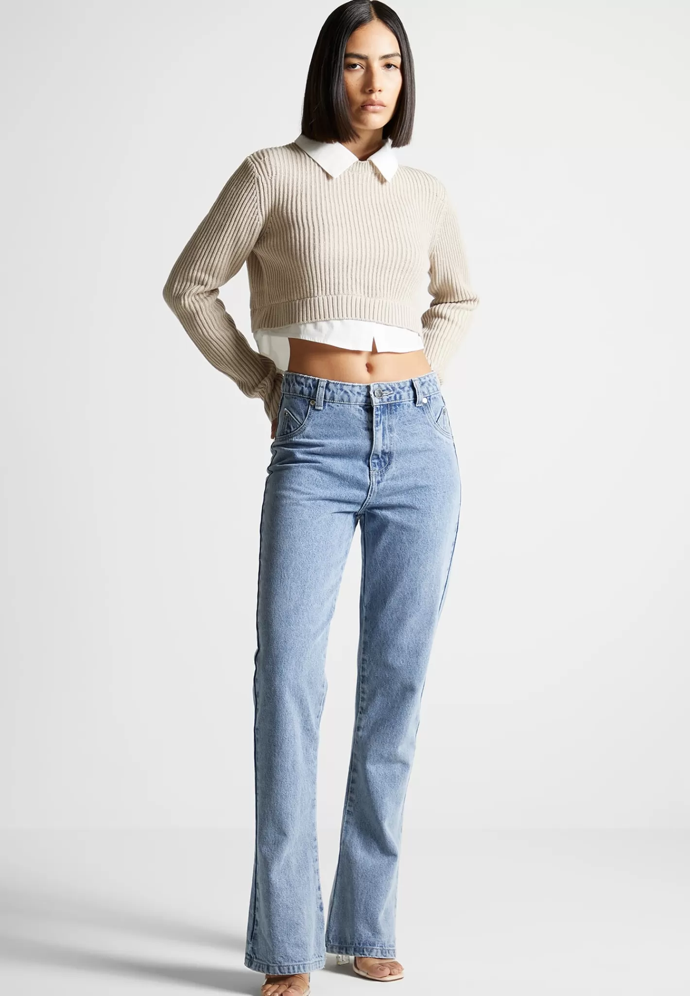 Knitted Jumper with Shirt Detail - -Manière De Voir Cheap