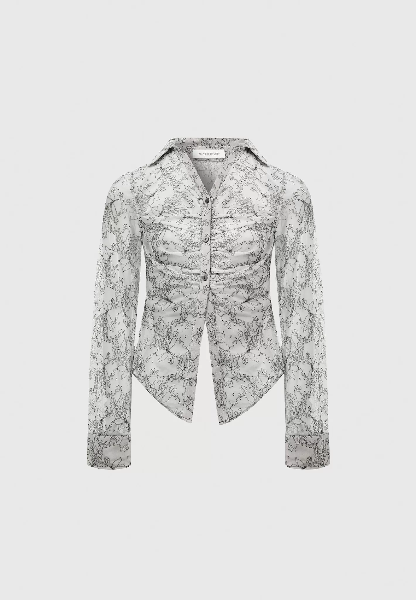 Lace Mesh Contour Shirt - Off White-Manière De Voir New