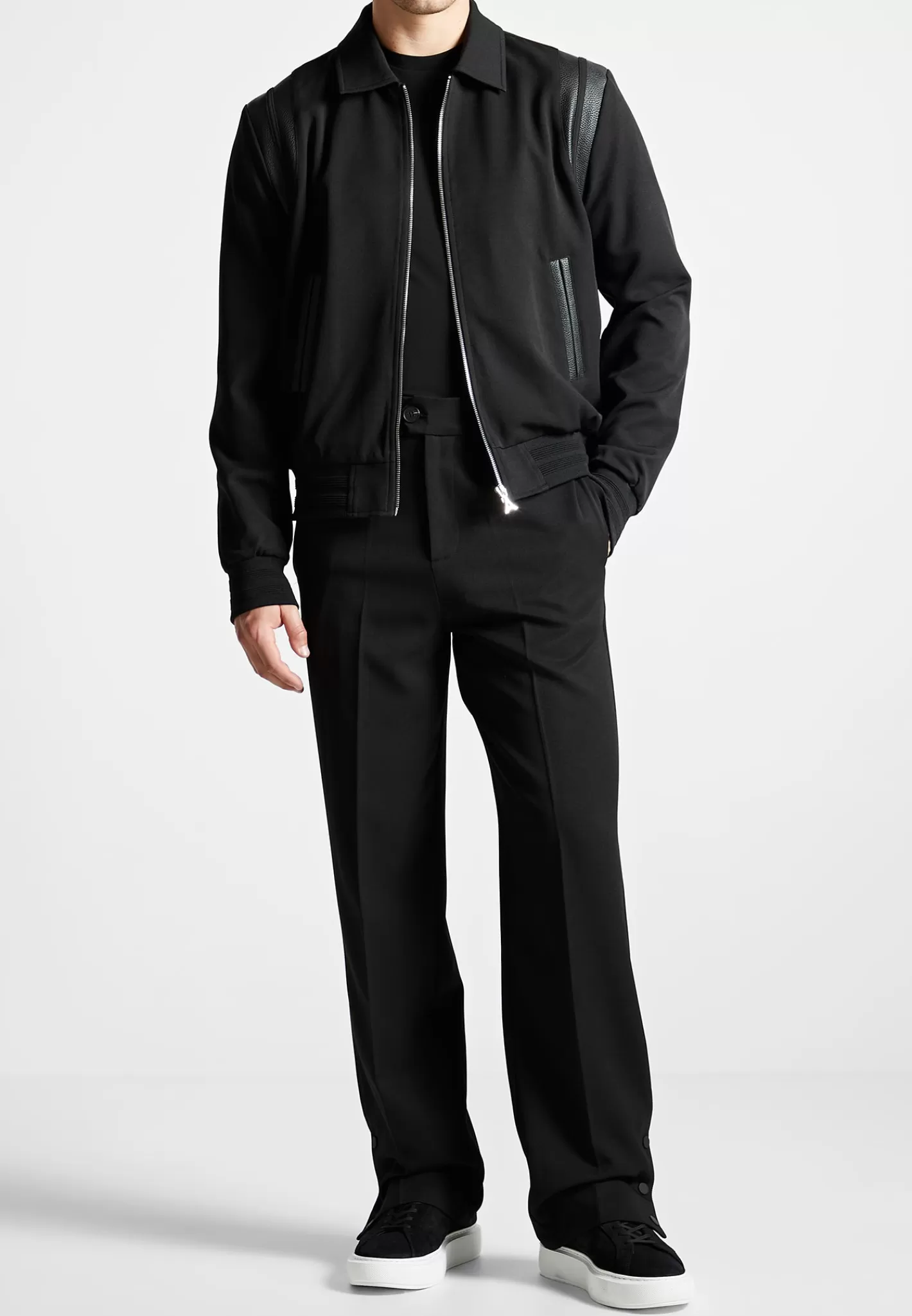 Leather Panelled Varsity Jacket - -Manière De Voir Cheap