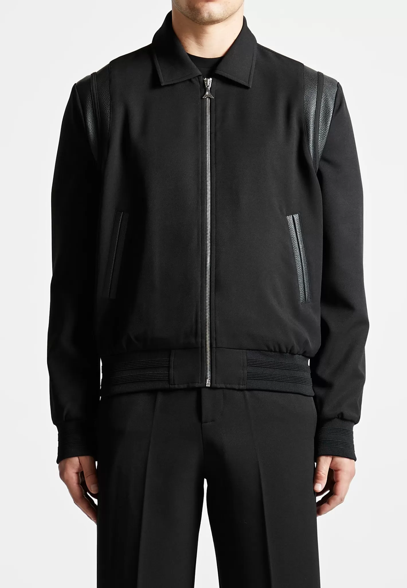 Leather Panelled Varsity Jacket - -Manière De Voir Cheap