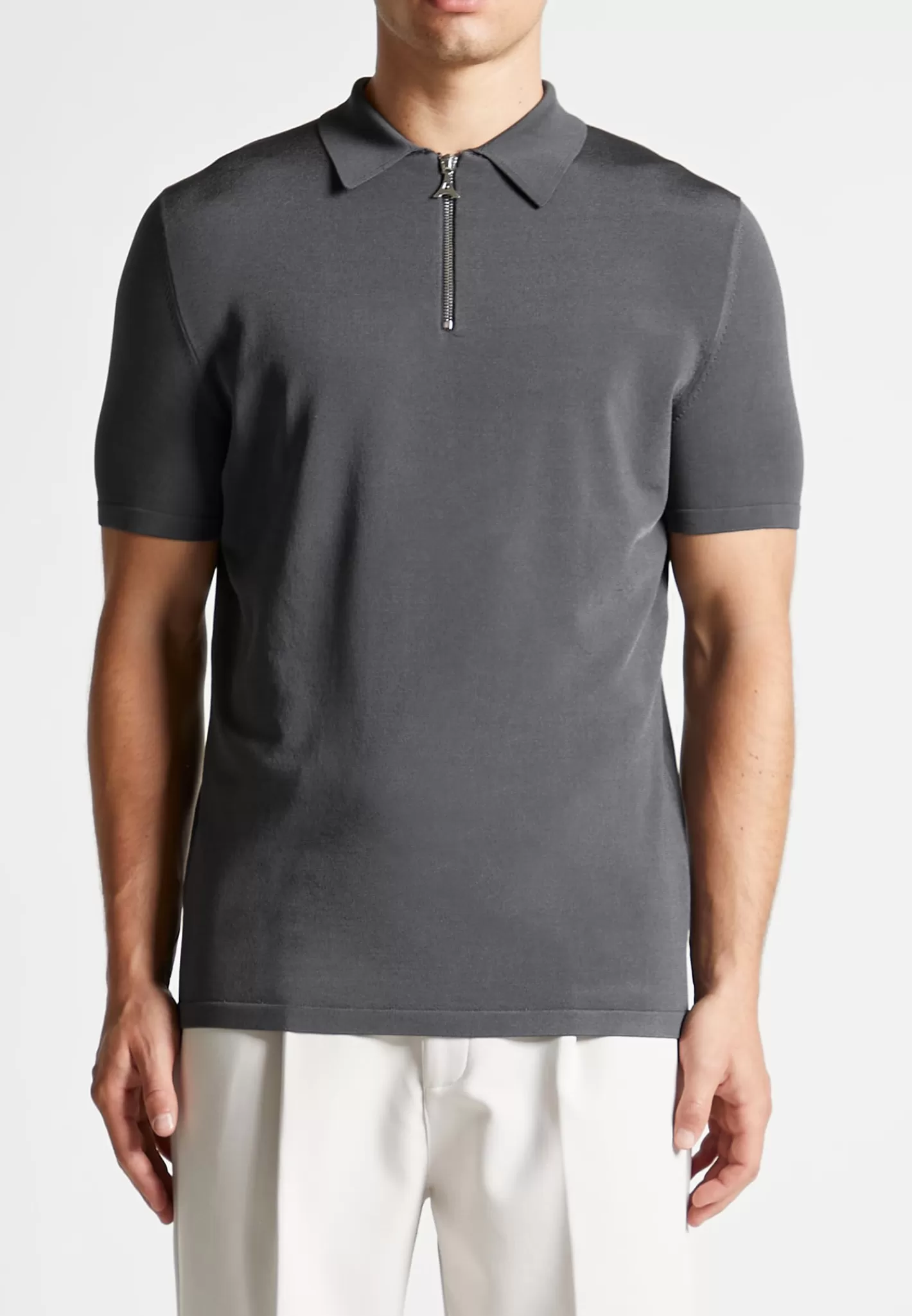 Luxe Polo Top With Zip - -Manière De Voir Best Sale