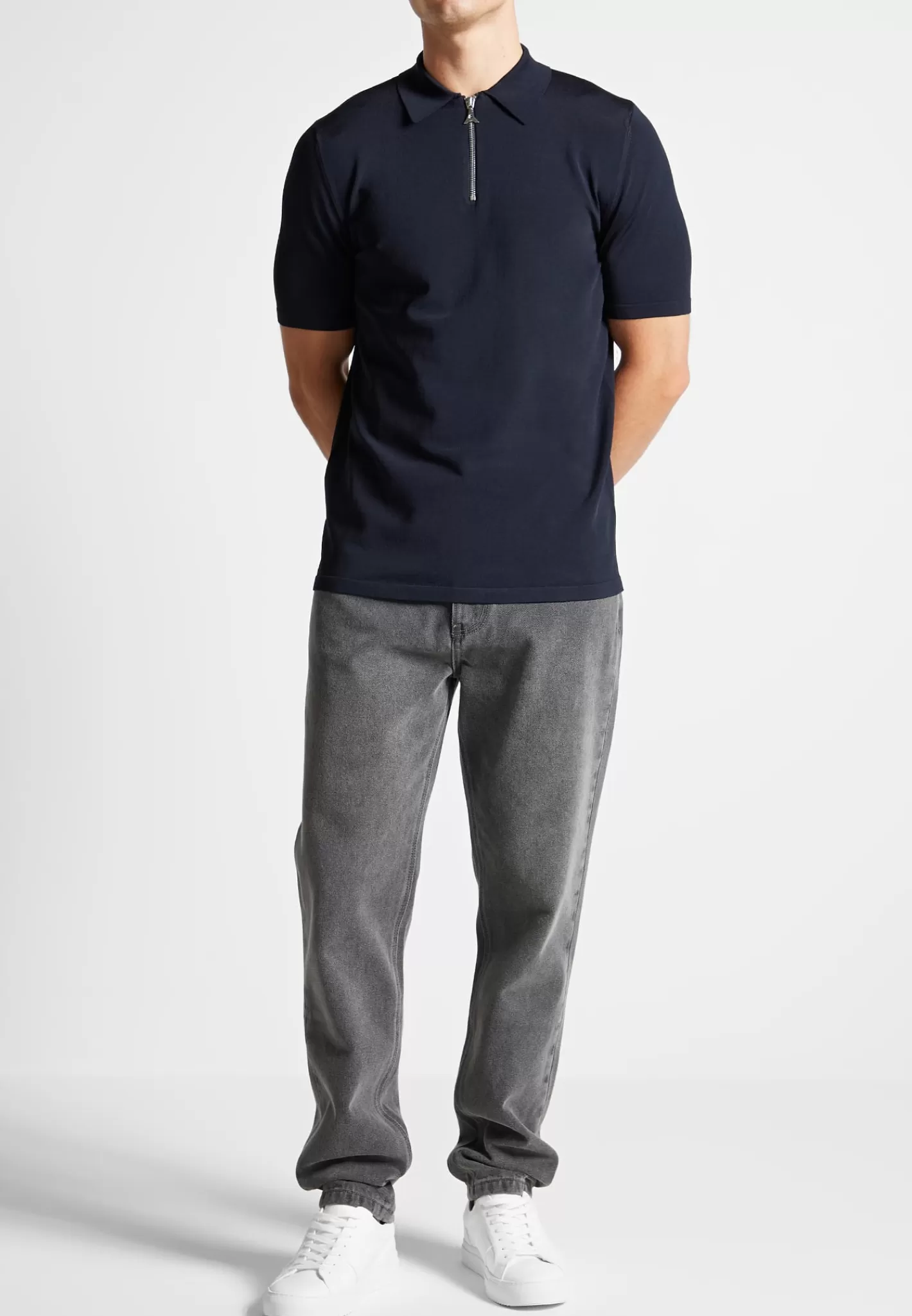 Luxe Polo Top With Zip - -Manière De Voir New