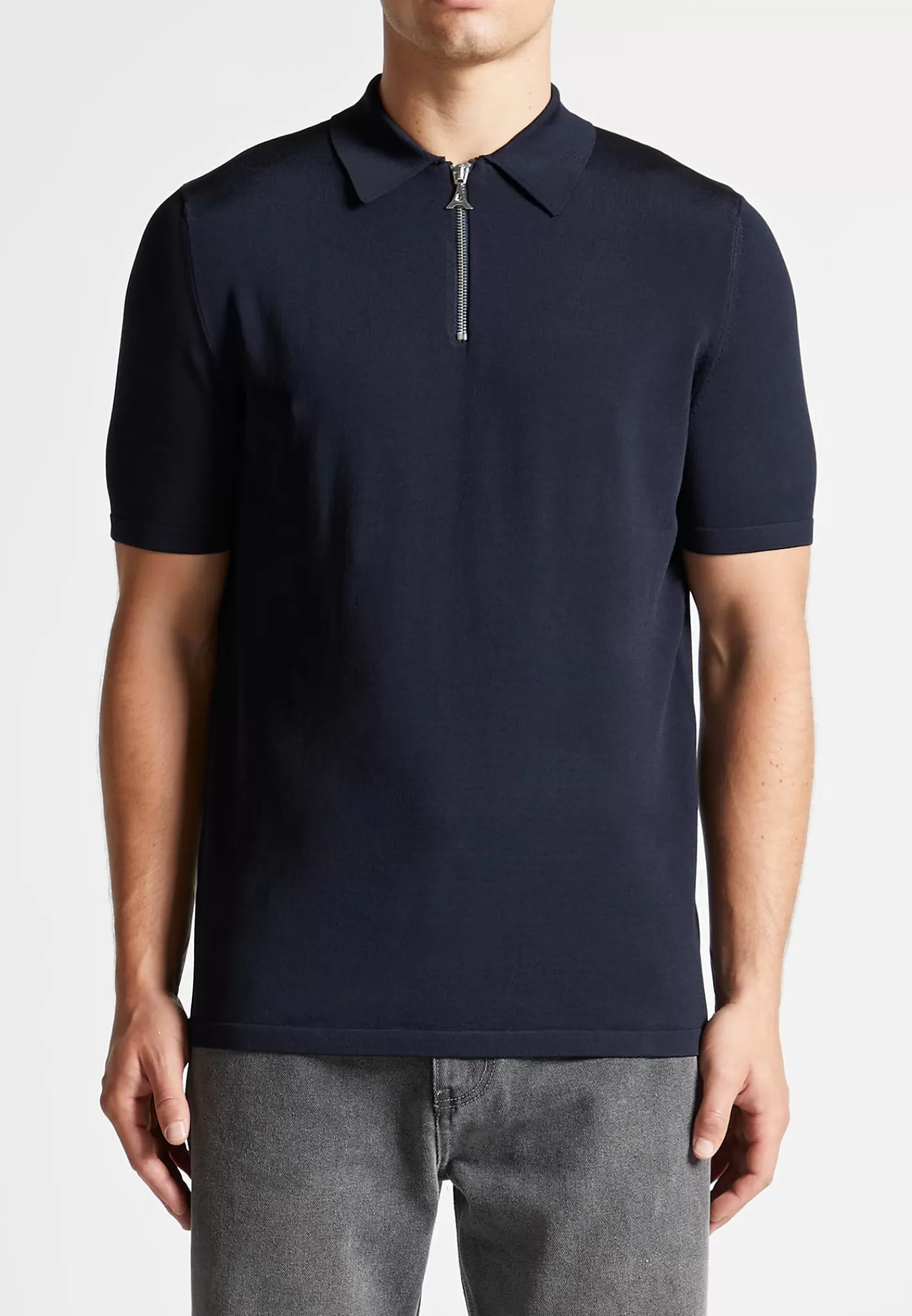 Luxe Polo Top With Zip - -Manière De Voir New