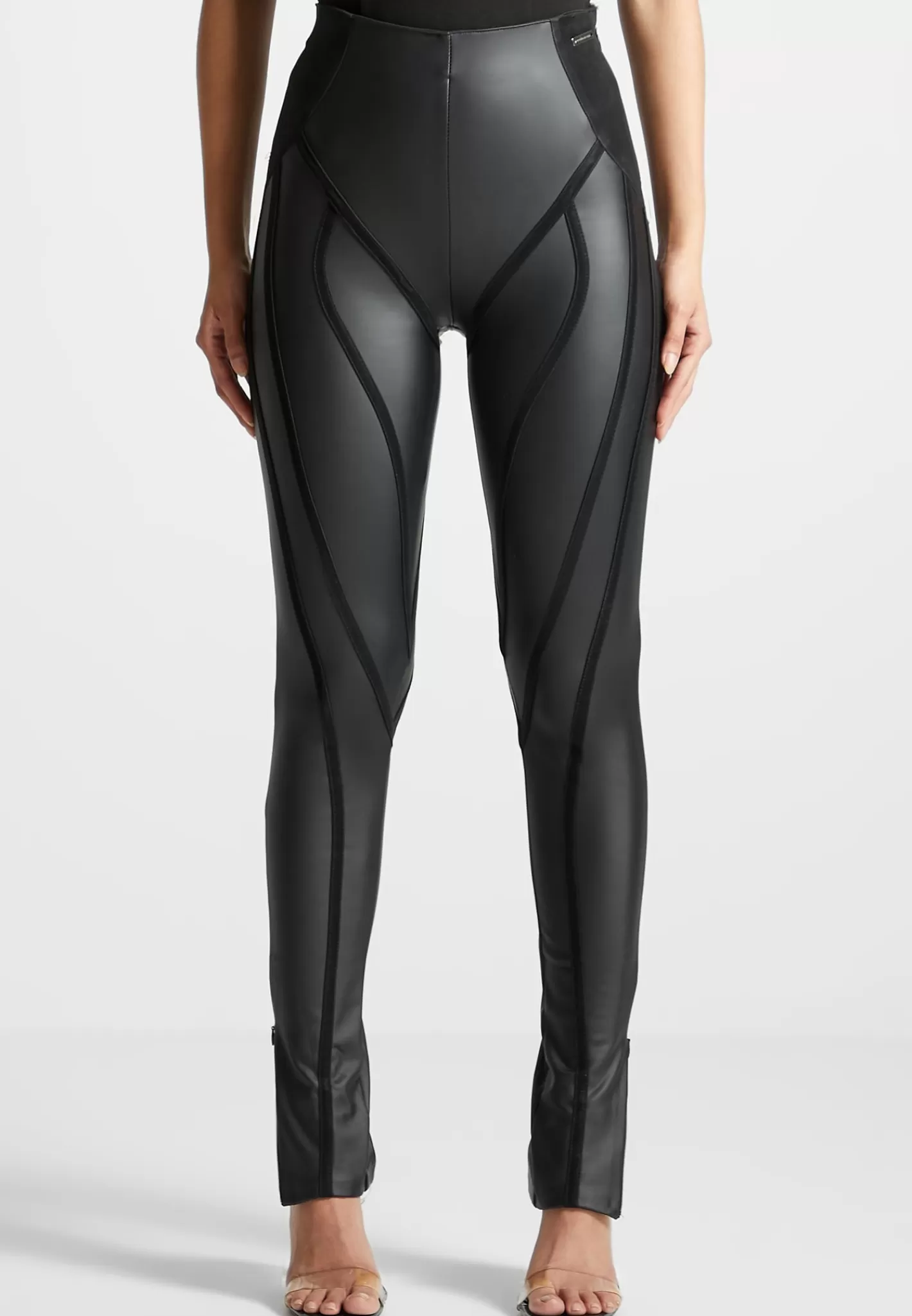 Matte Vegan Leather Contour Leggings - -Manière De Voir Online