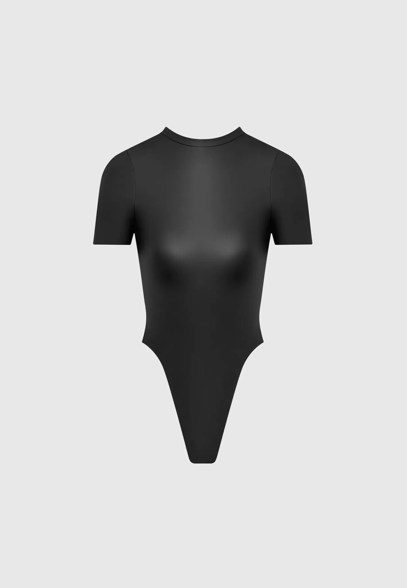 Matte Vegan Leather Tee Bodysuit - -Manière De Voir Fashion