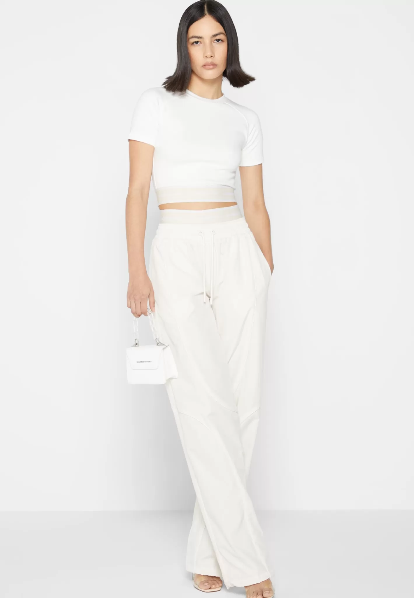 MDV Banded Crop T Shirt - Off White-Manière De Voir Cheap