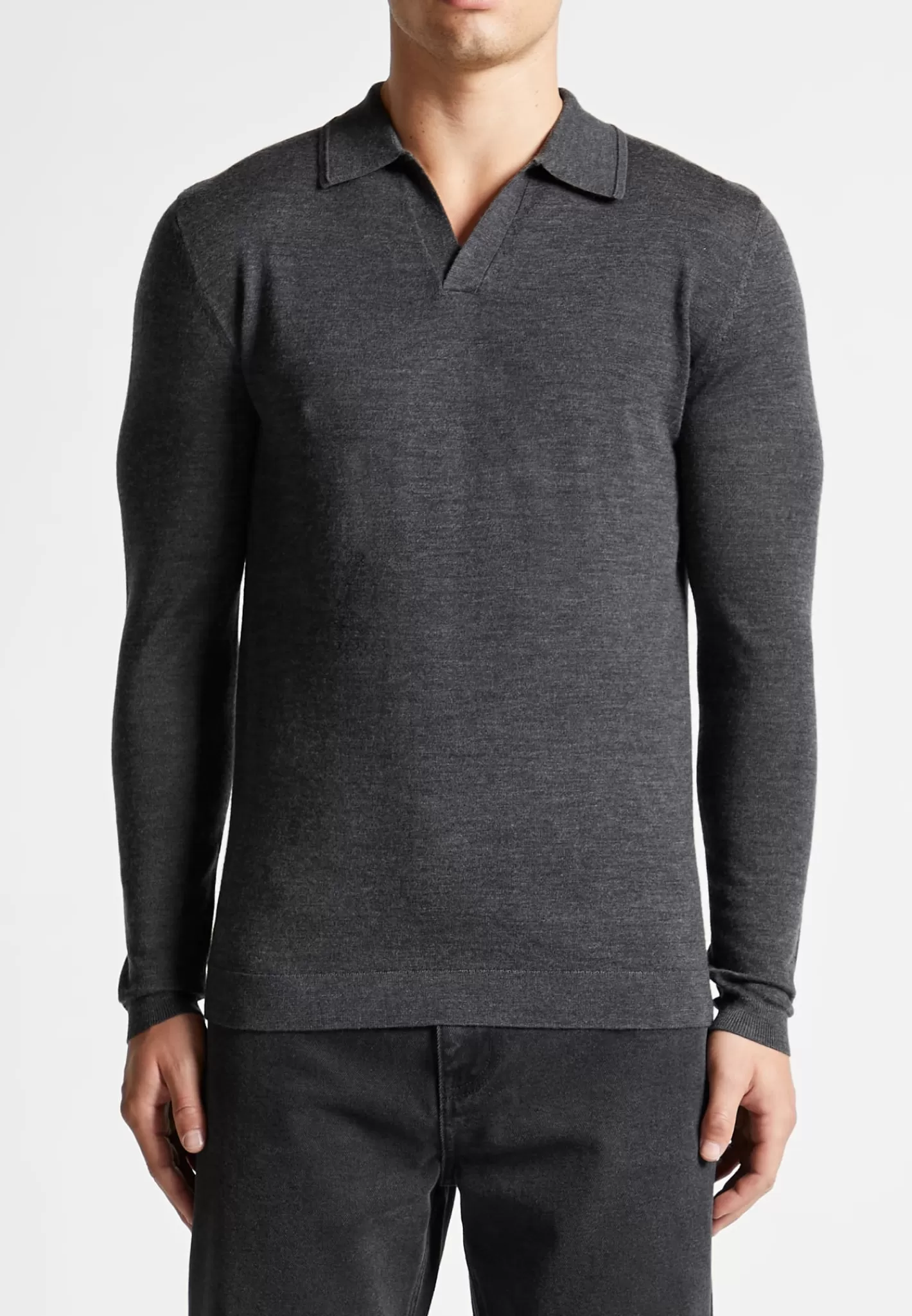 Merino Wool Long Sleeve Revere Polo Shirt - -Manière De Voir Hot