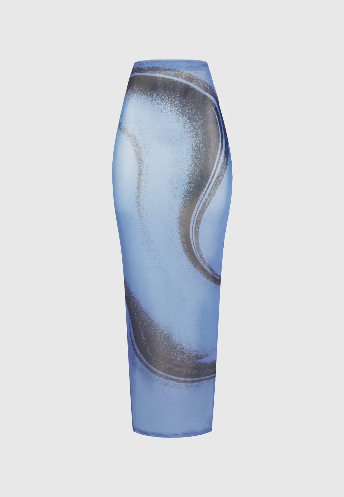 Mesh Printed Maxi Skirt - Blue-Manière De Voir Online