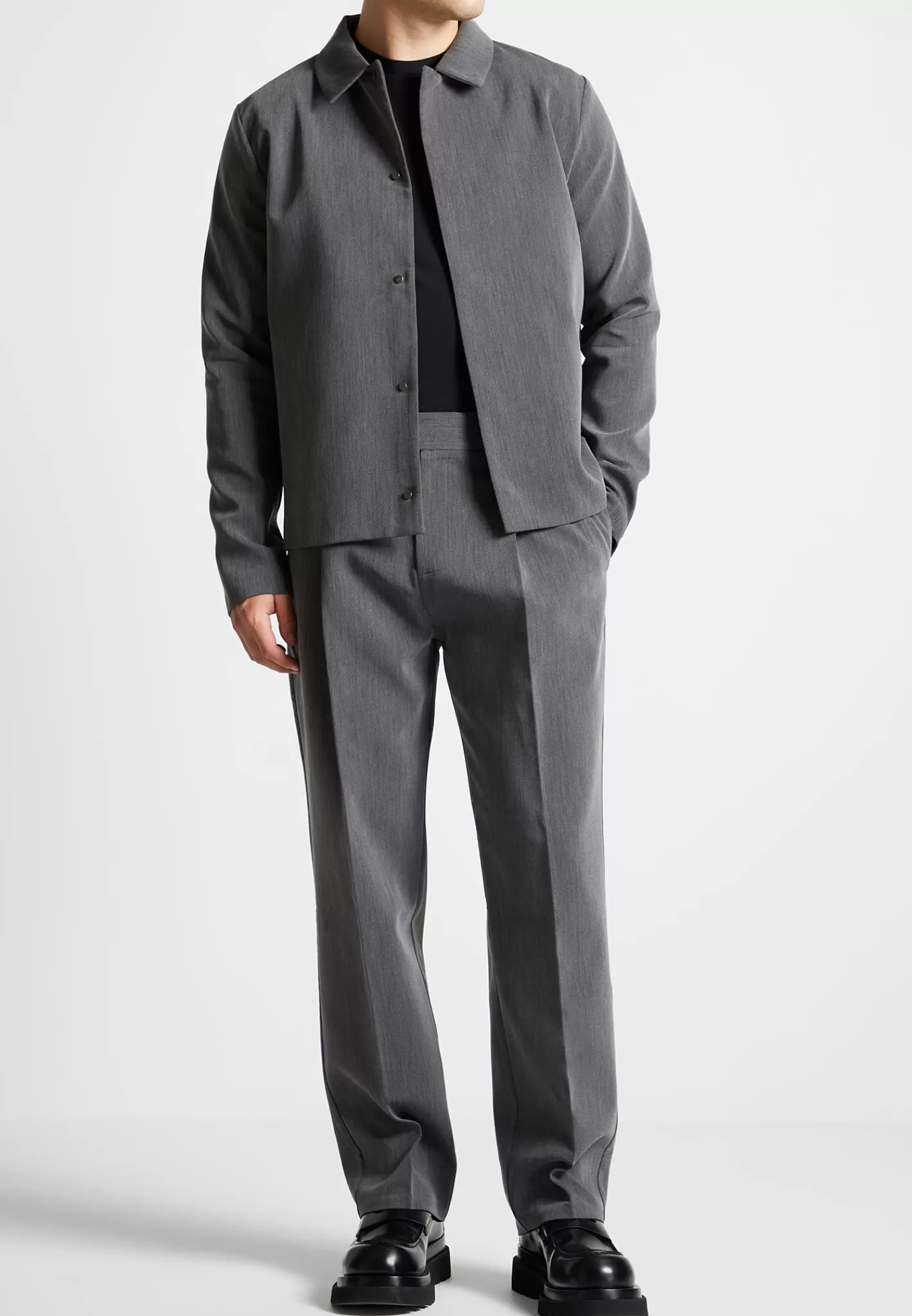 Minimal Boxy Jacket - Dark Grey-Manière De Voir Shop