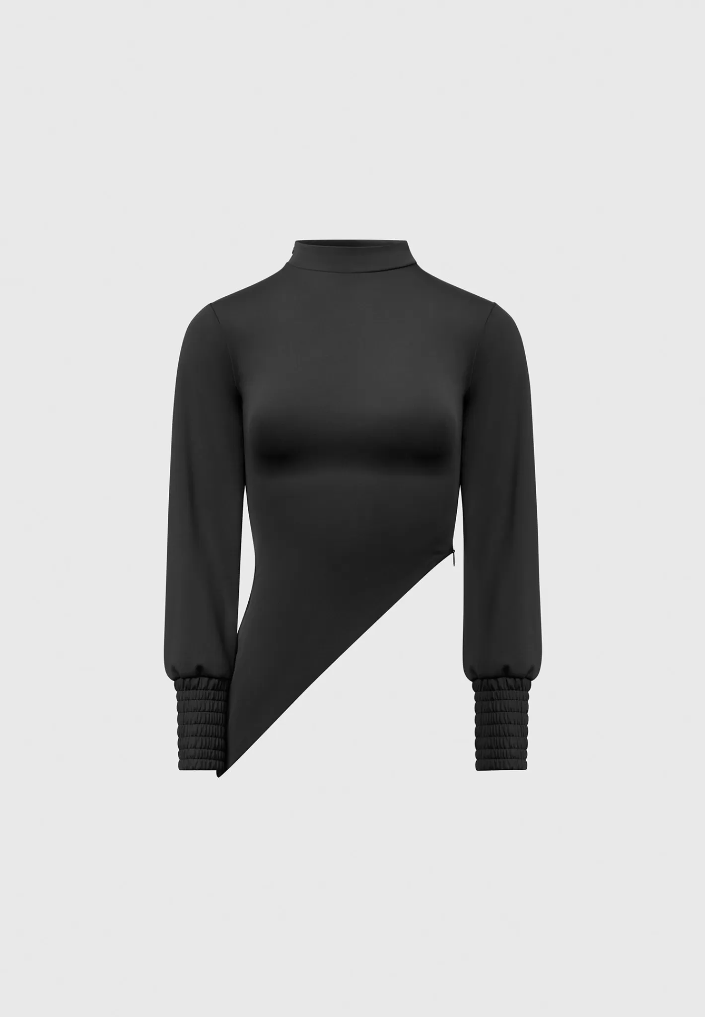 Mock Neck Asymmetric Top - -Manière De Voir Flash Sale