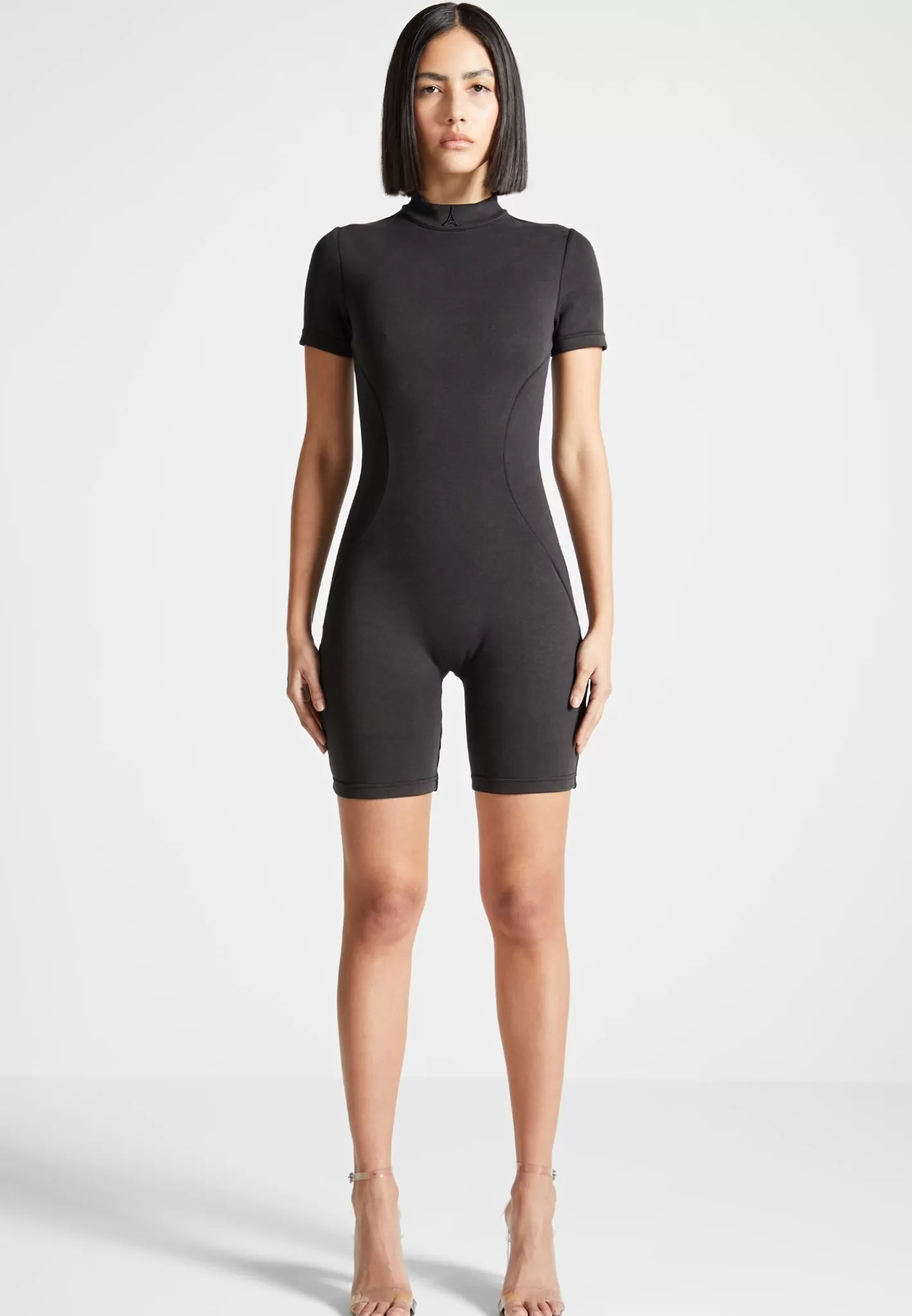 Mock Neck Playsuit - Washed Grey-Manière De Voir Best